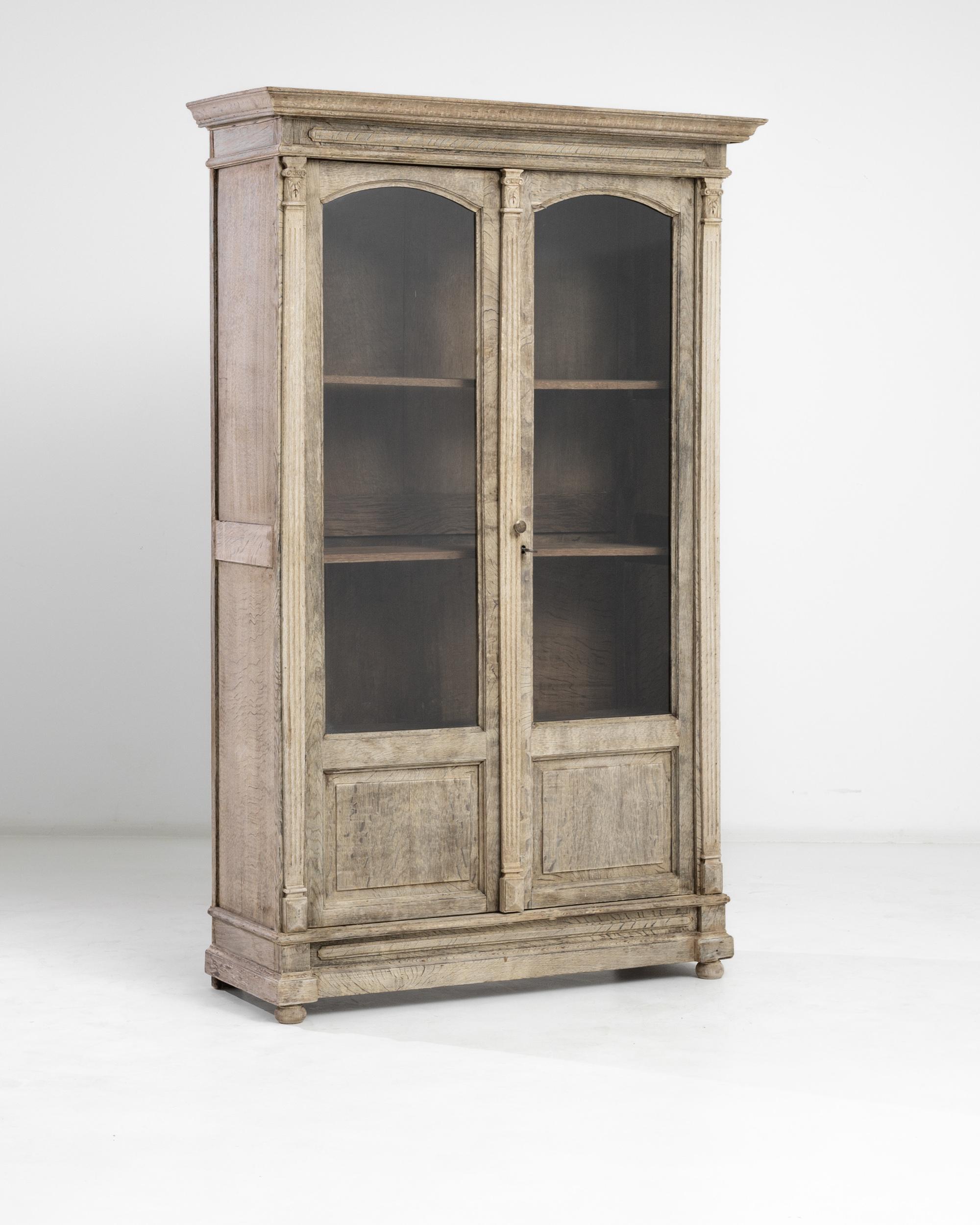 French Provincial Turn of the Century French Oak Vitrine