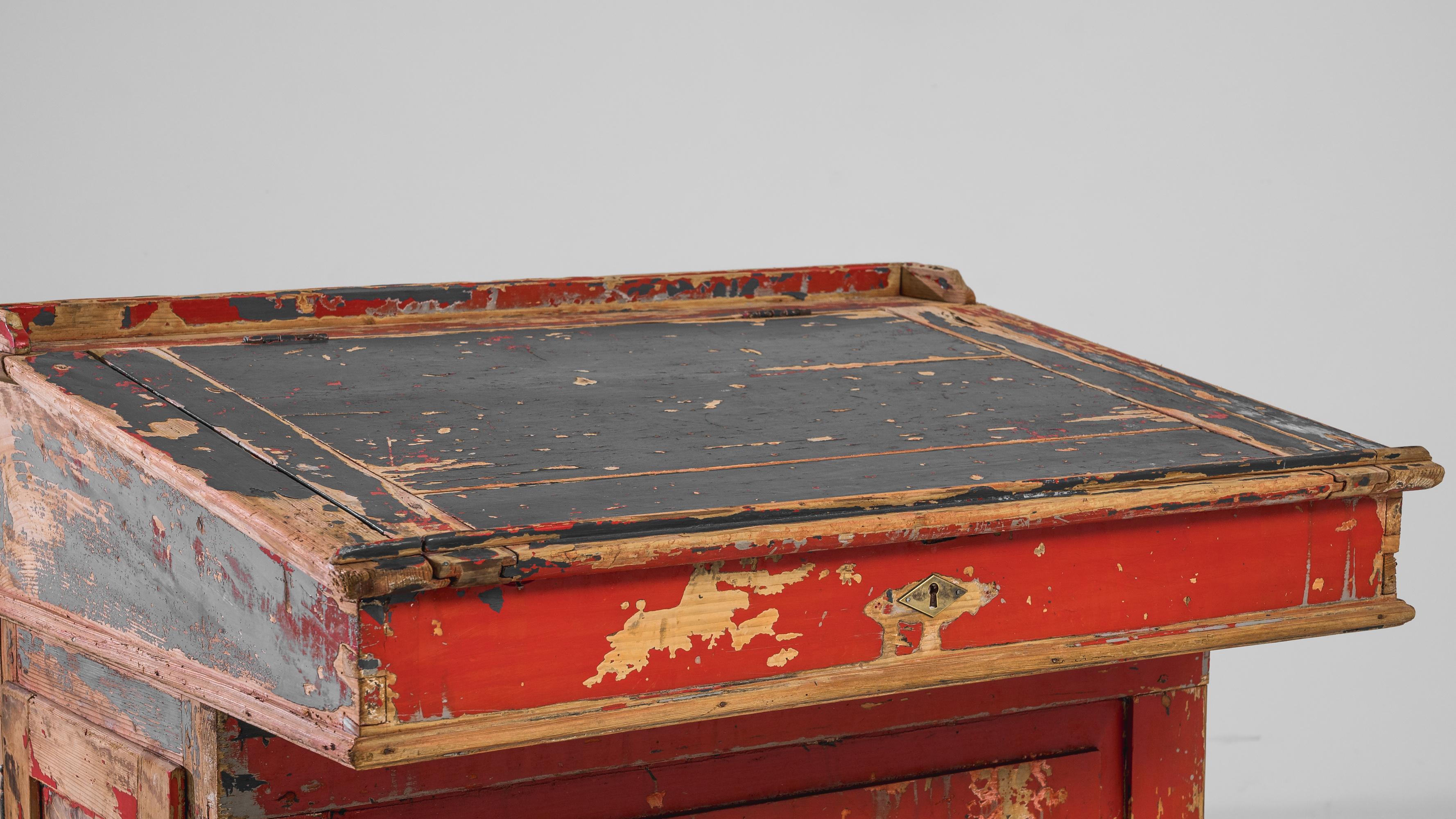 Turn of the Century French Patinated Wooden Desk 3