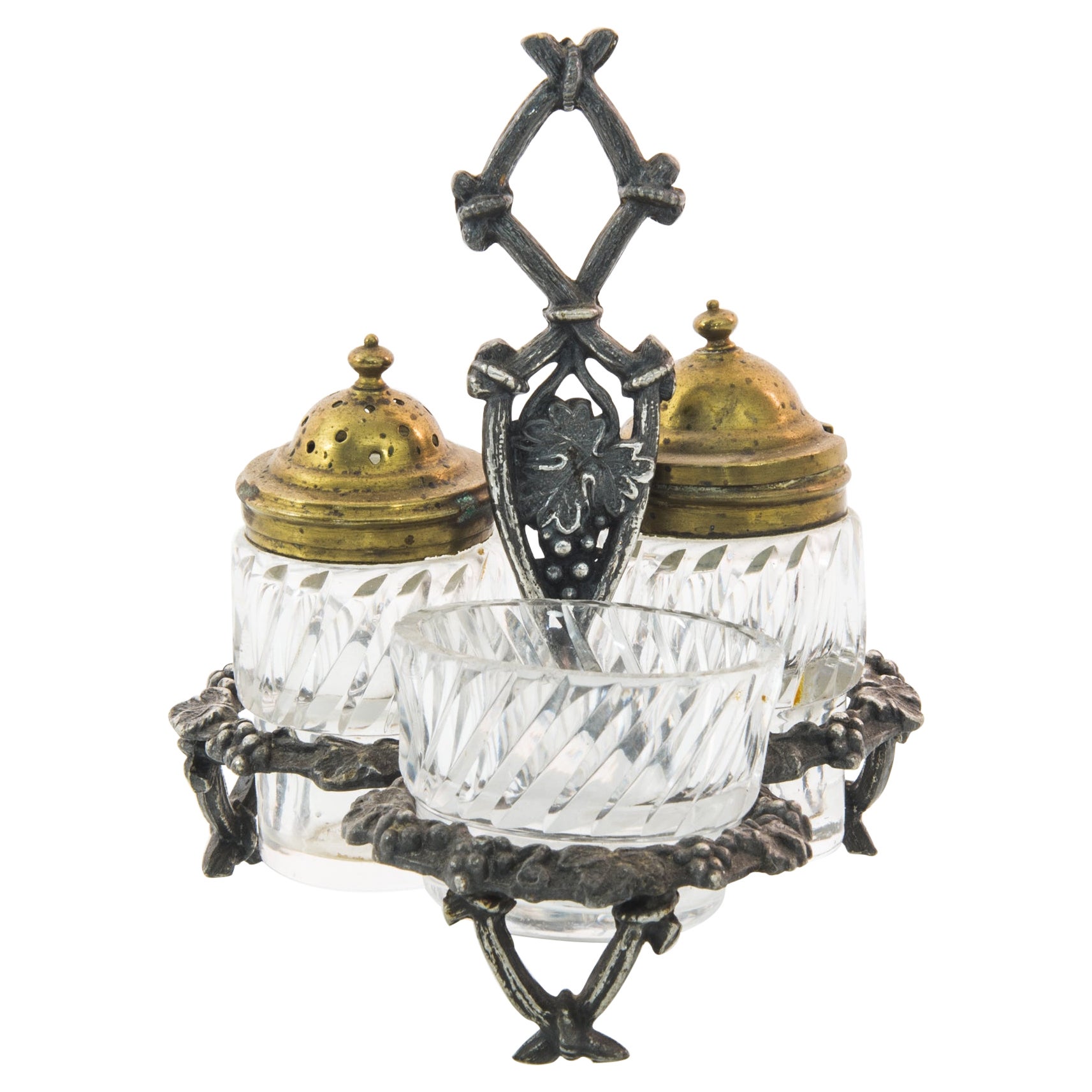 Turn of the Century French Salt and Pepper Stand