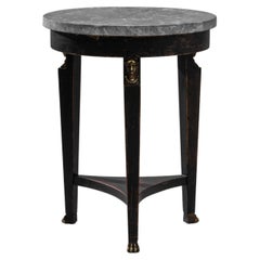 Antique Turn of the Century French Side Table with Marble Top