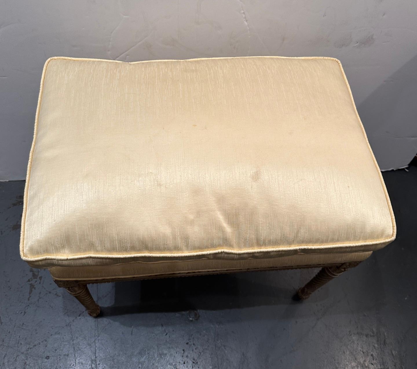 Early 20th Century Turn-of-the-Century, French, Spiral Leg Bench For Sale