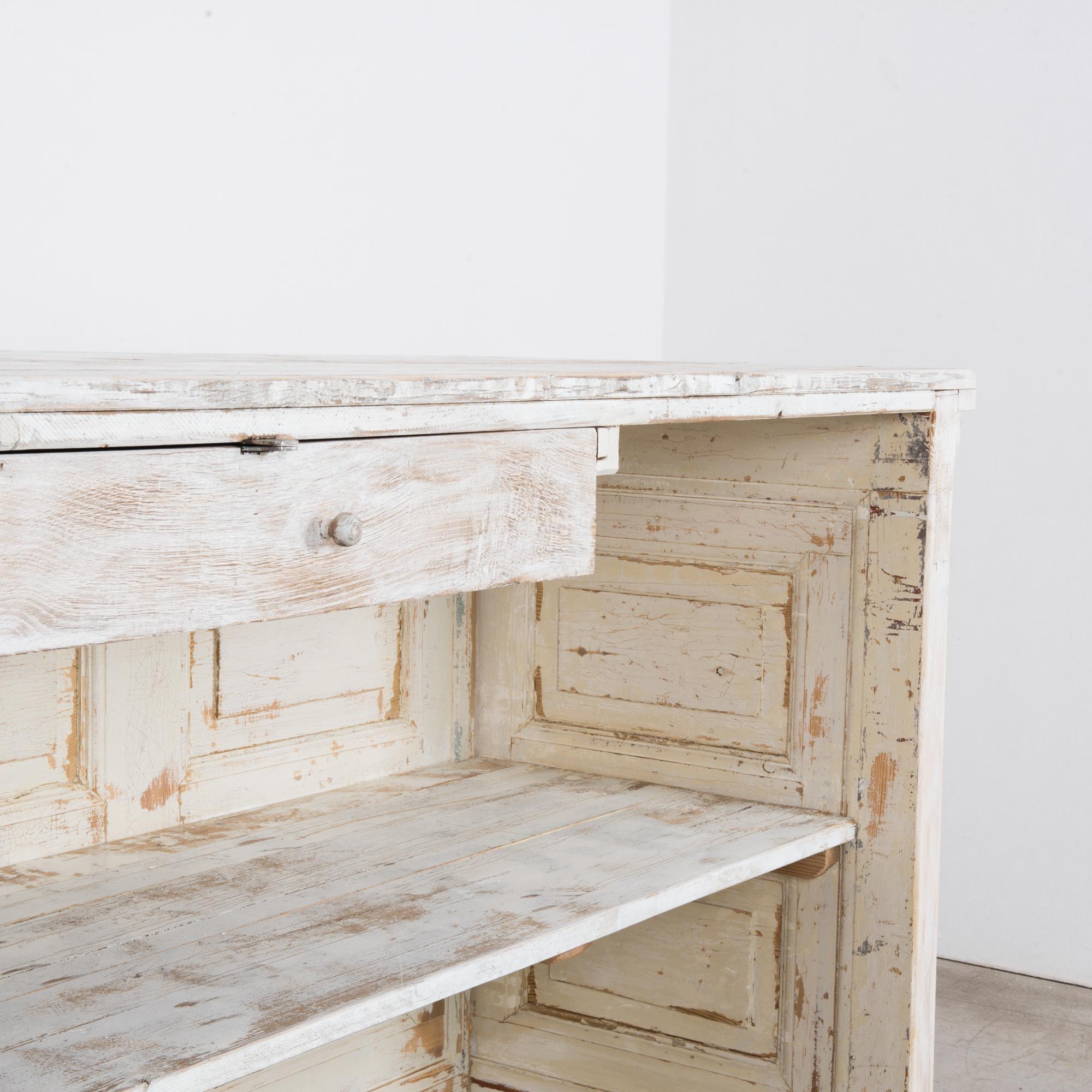 Turn of the Century French White Painted Pine Bar 6