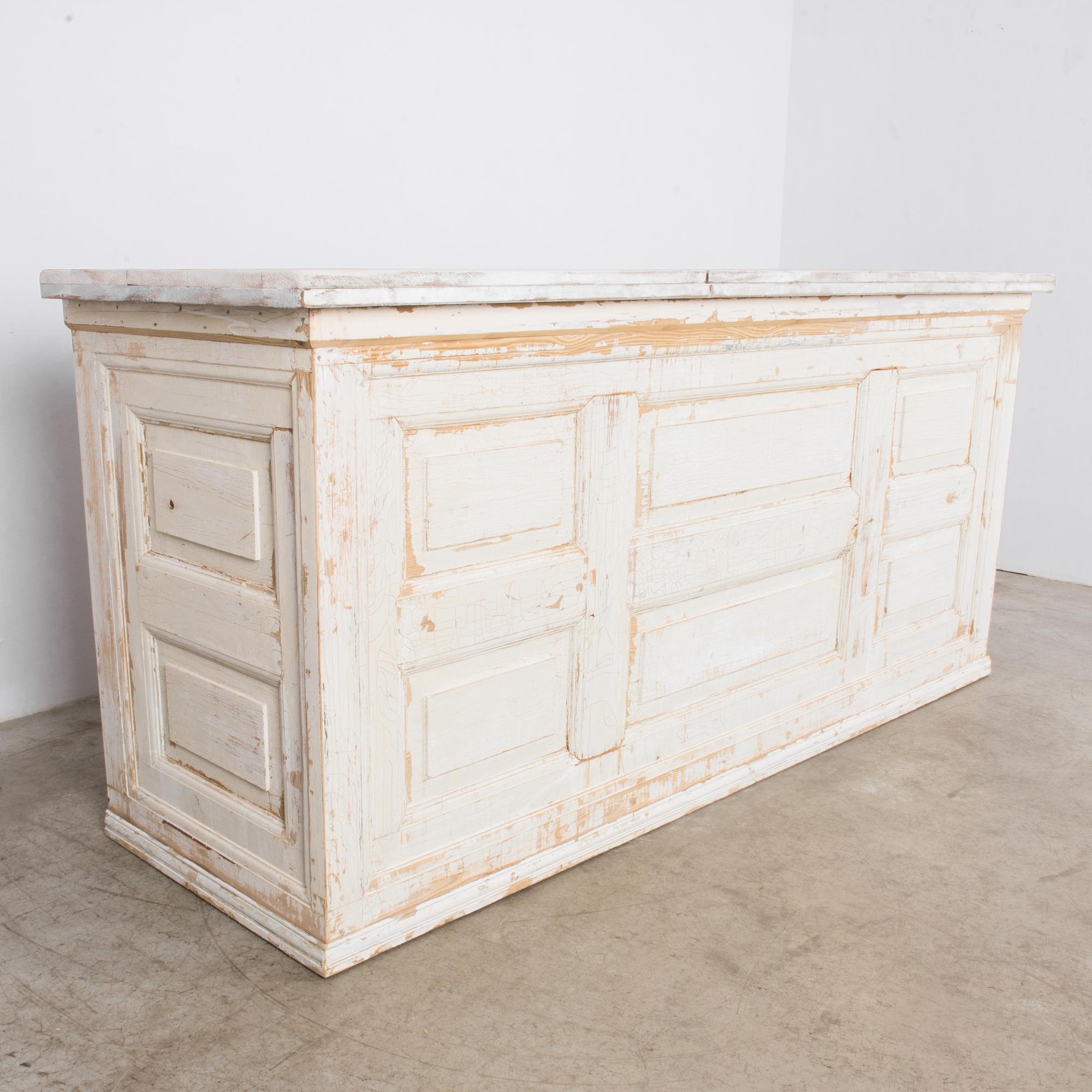 Early 20th Century Turn of the Century French White Painted Pine Bar
