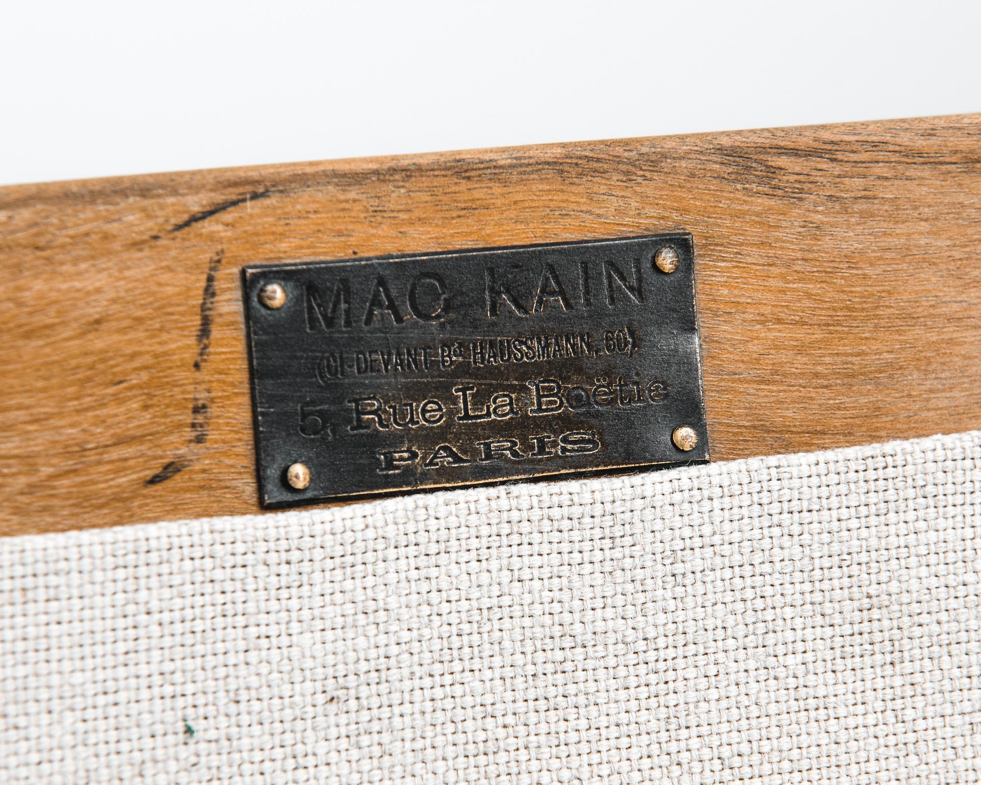 Fabric Turn of the Century French Wooden Armchair by Mac Kain