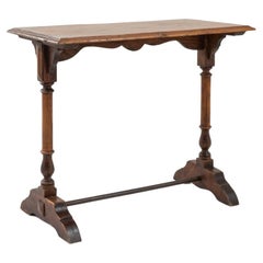 Antique Turn of the Century French Wooden Bistro Table