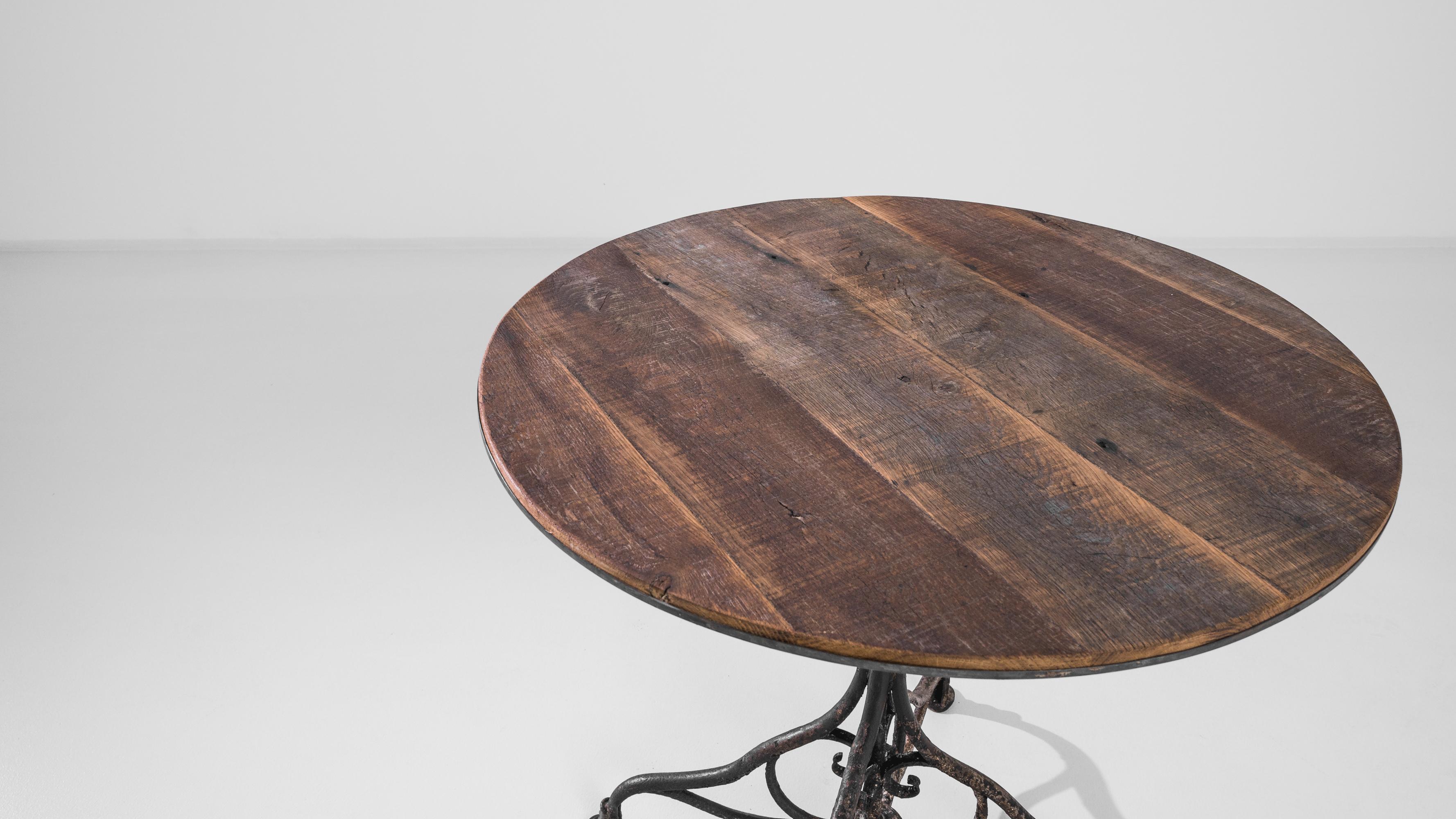 Turn of the Century French Wooden Café Table In Good Condition In High Point, NC