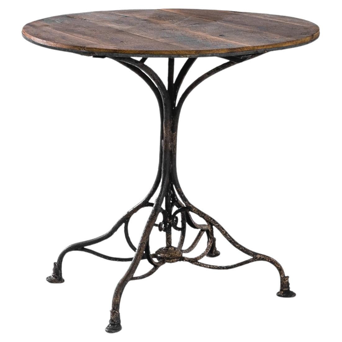 Turn of the Century French Wooden Café Table