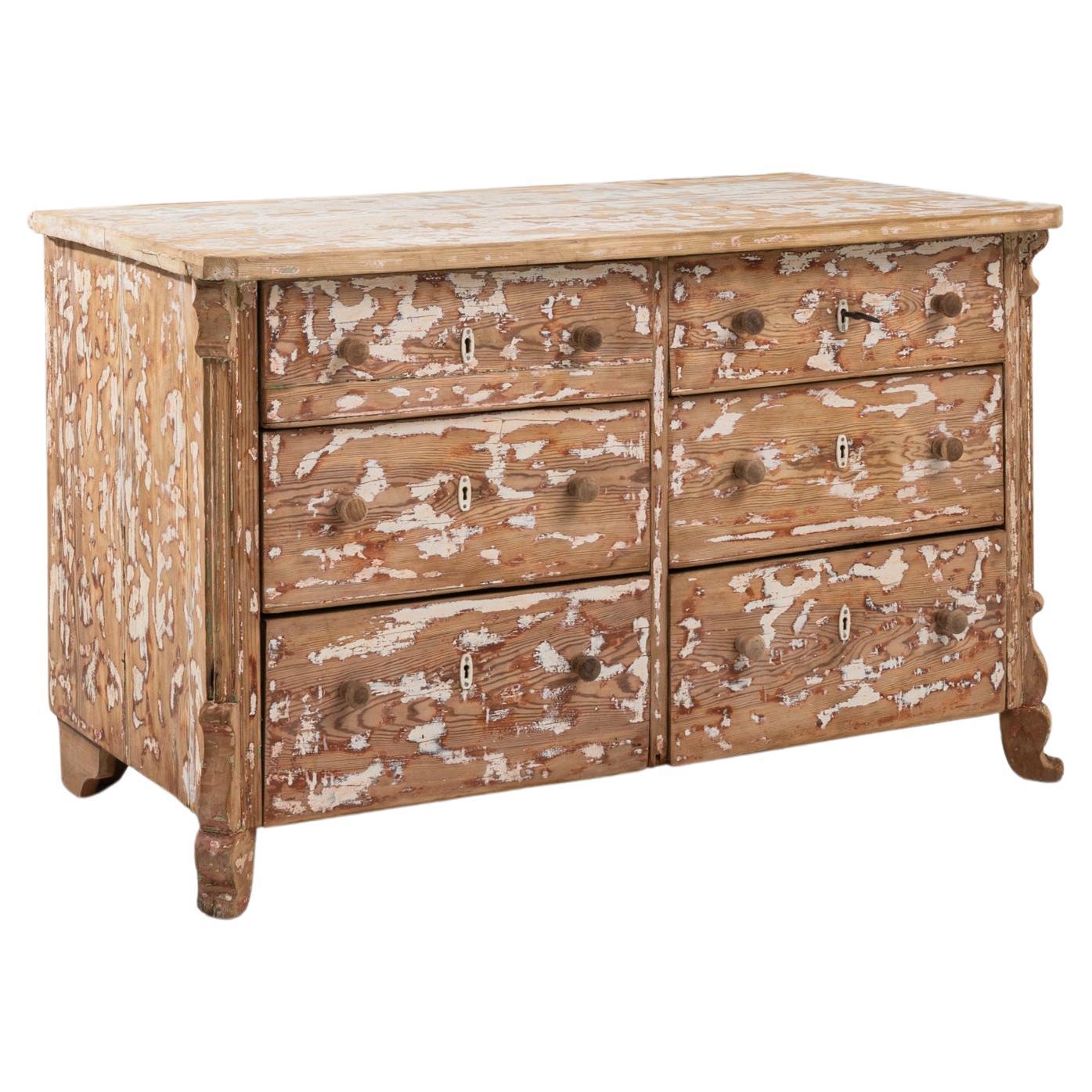Turn of the Century French Wooden Chest of Drawers For Sale