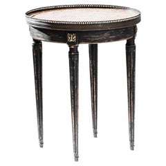 Turn of the Century French Wooden Coffee Table with Marble Top