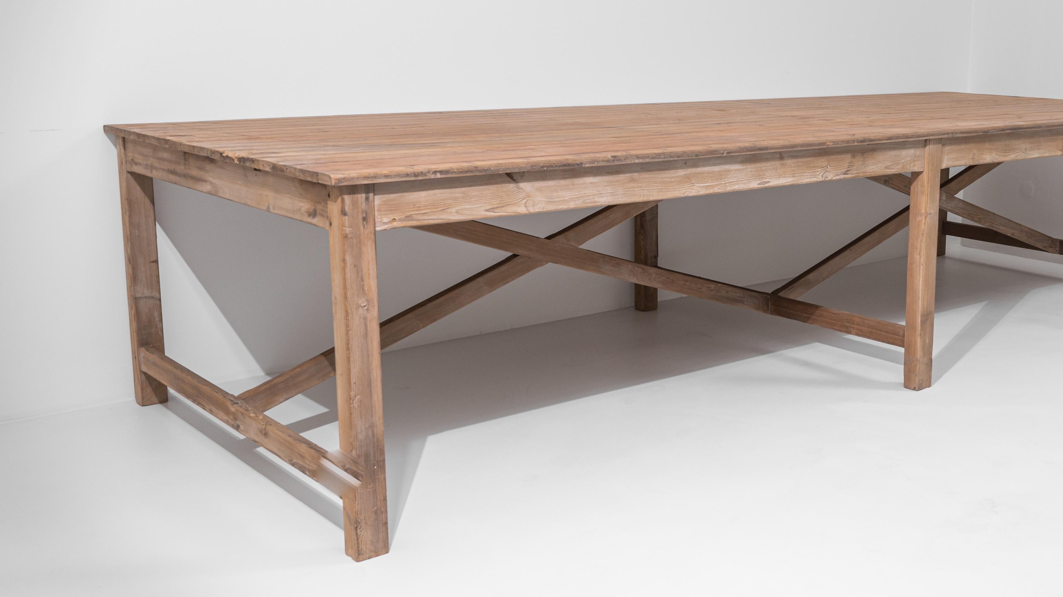 Early 20th Century Turn of the Century French Wooden Farm Table
