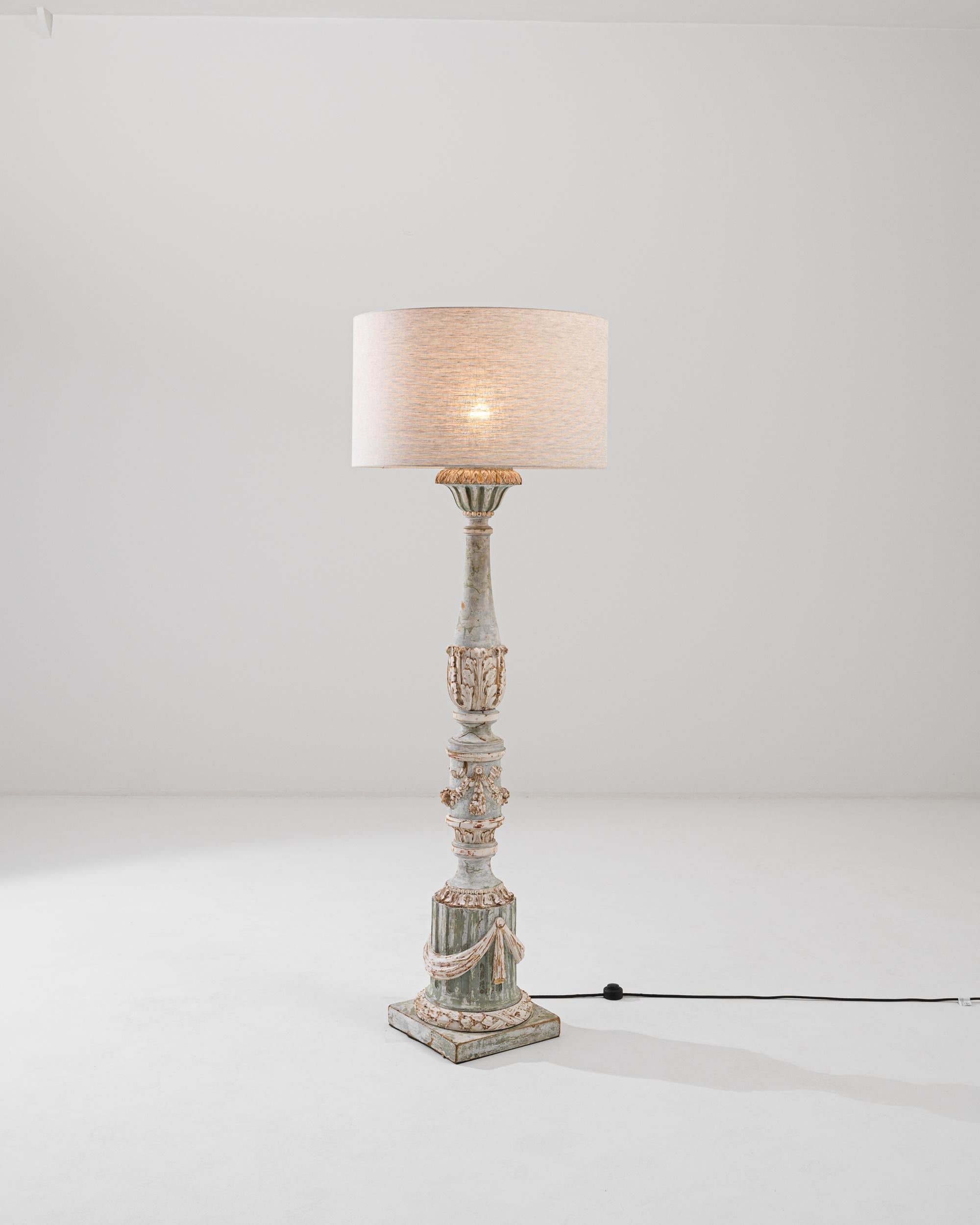 Turn of the Century French Wooden Floor Lamp For Sale 1