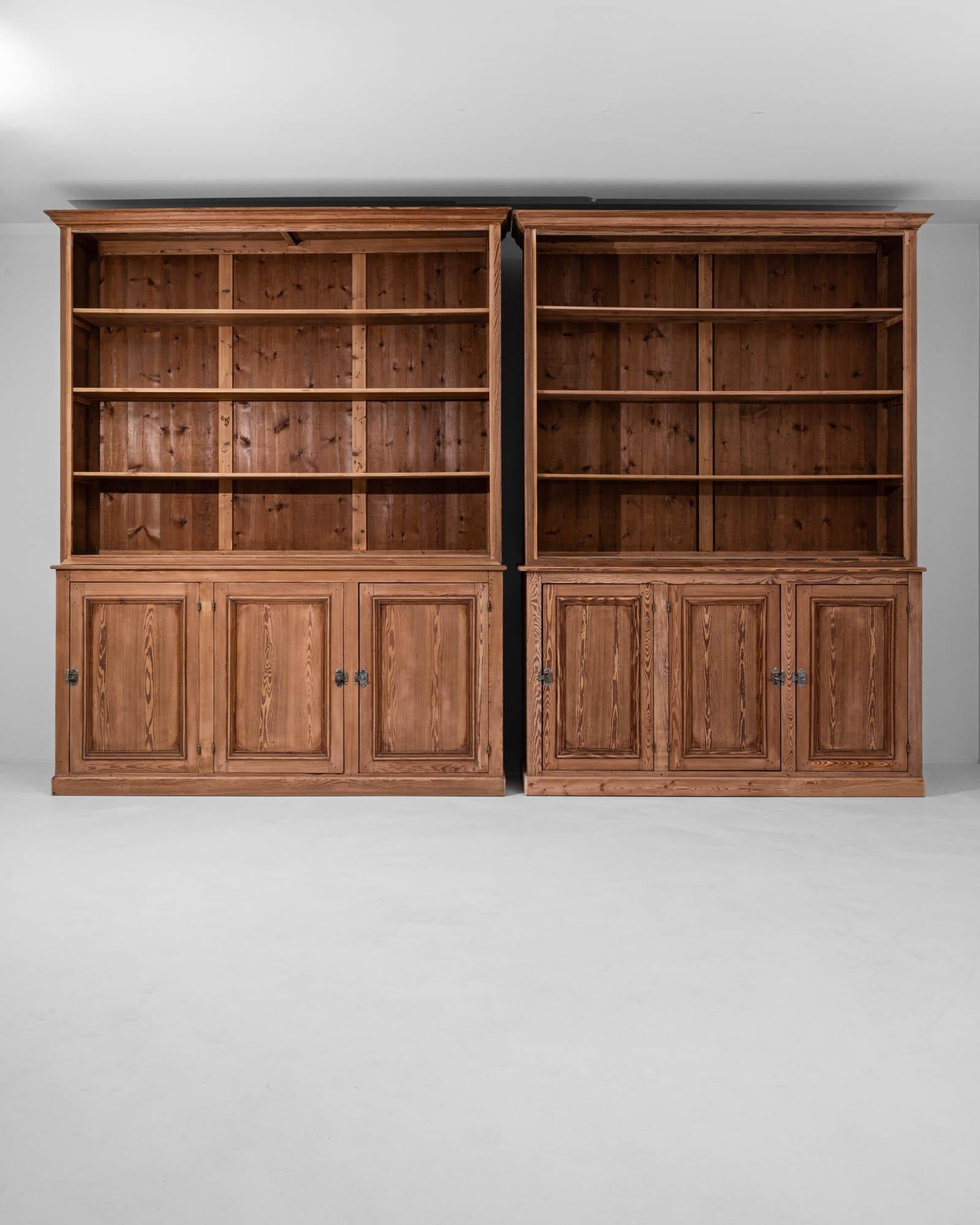 Turn of the Century French Wooden Library Cabinets, a Pair 10