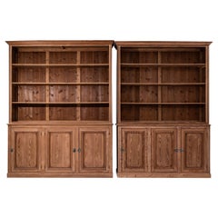 Turn of the Century French Wooden Library Cabinets, a Pair