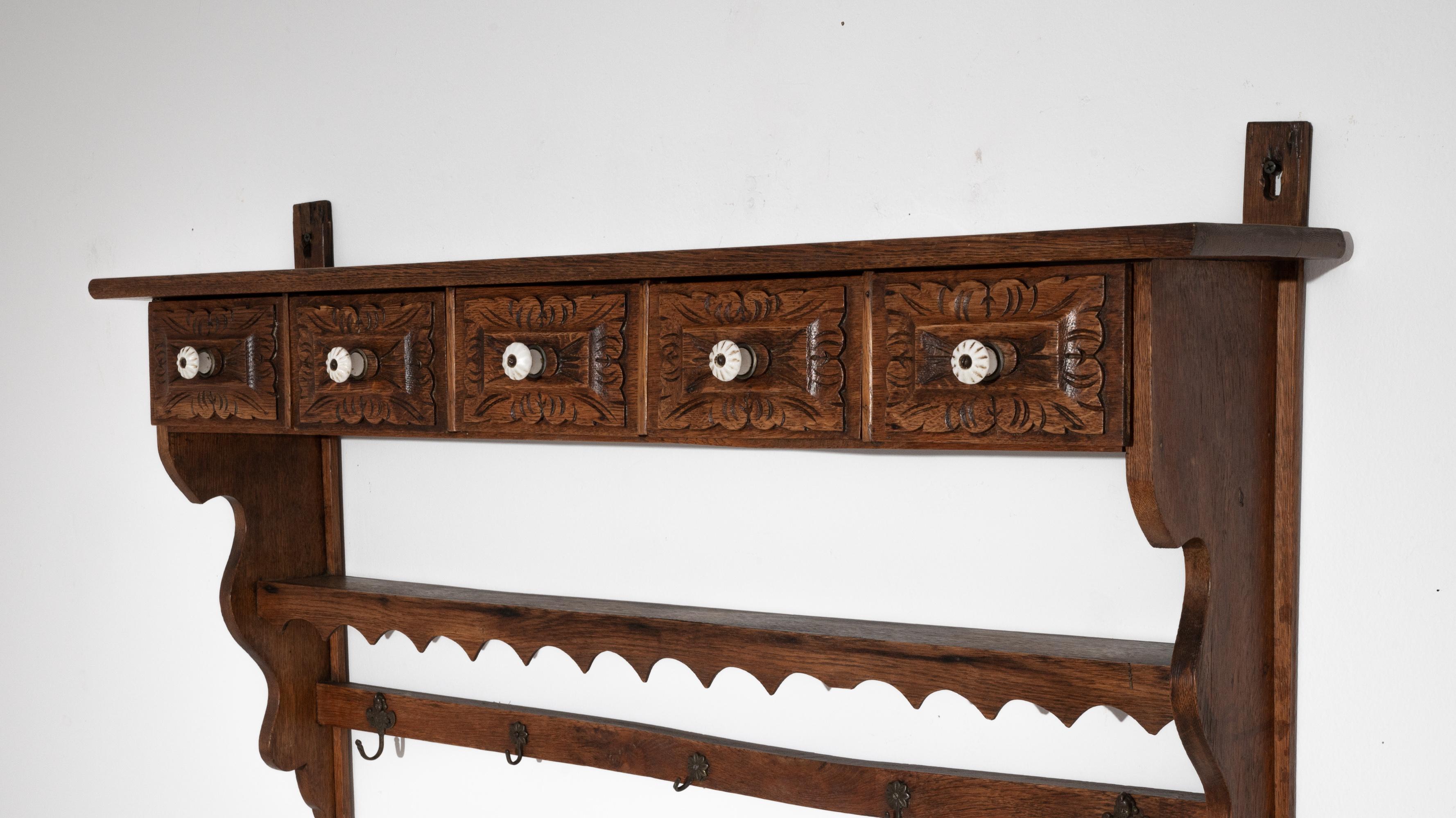 Turn of the Century French Wooden Wall Shelf For Sale 4