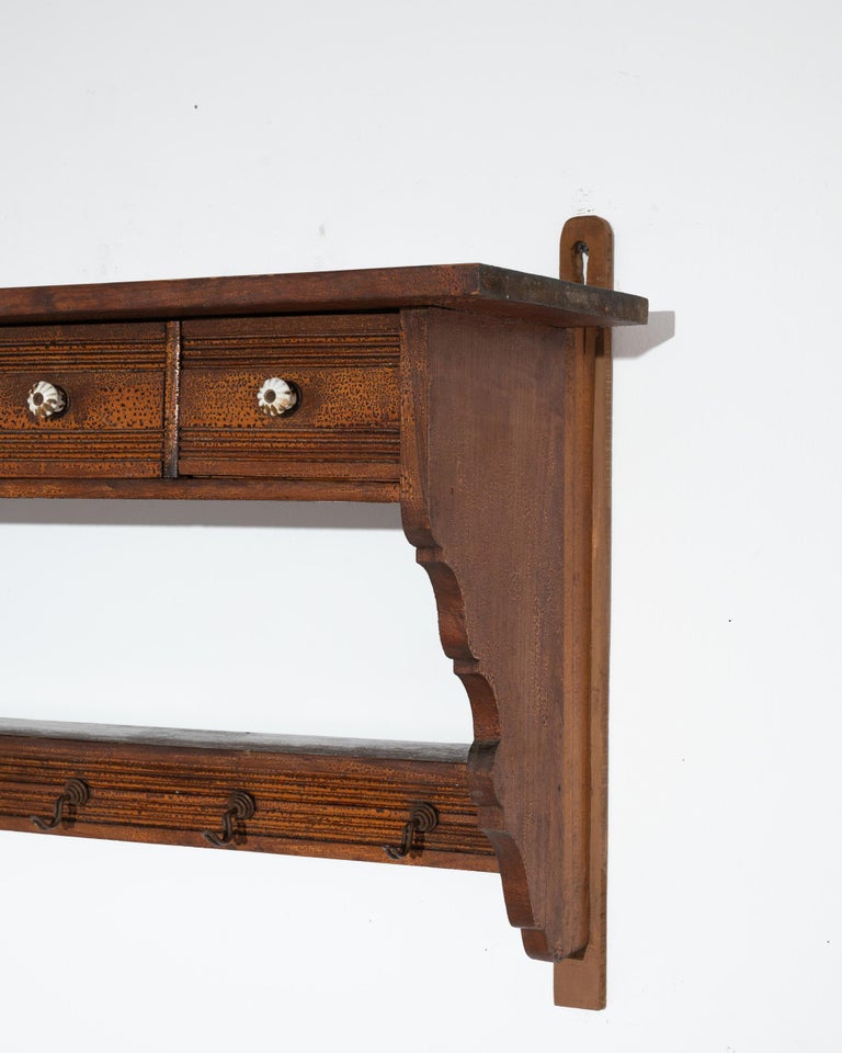 Turn of the Century French Wooden Wall Shelf For Sale at 1stDibs