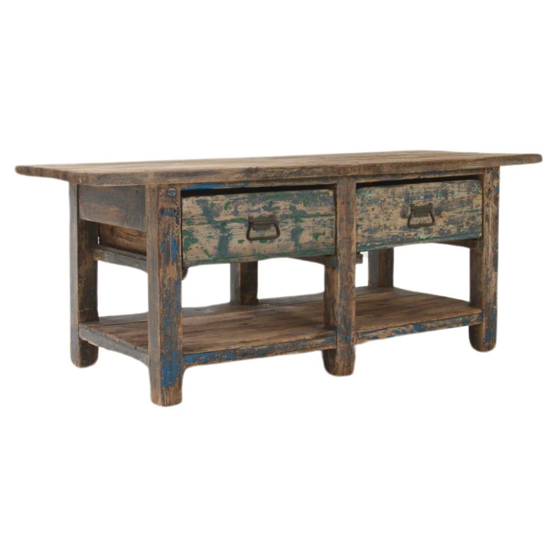 Turn of the Century French Wooden Work Table For Sale