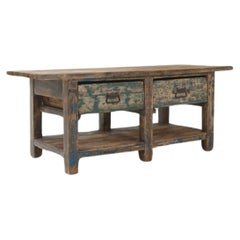 Used Turn of the Century French Wooden Work Table