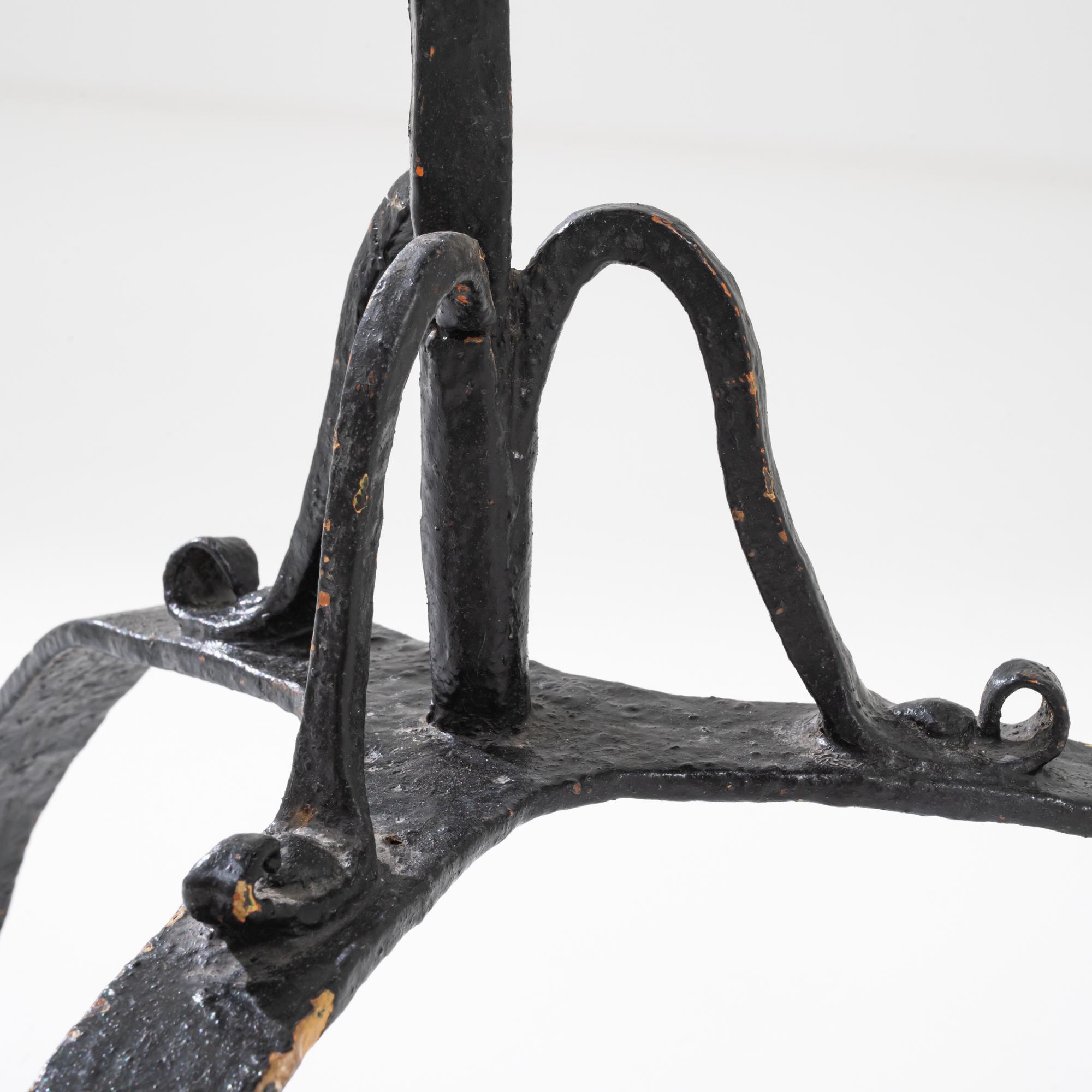 Turn of the Century French Wrought Iron Candelabra Table 5