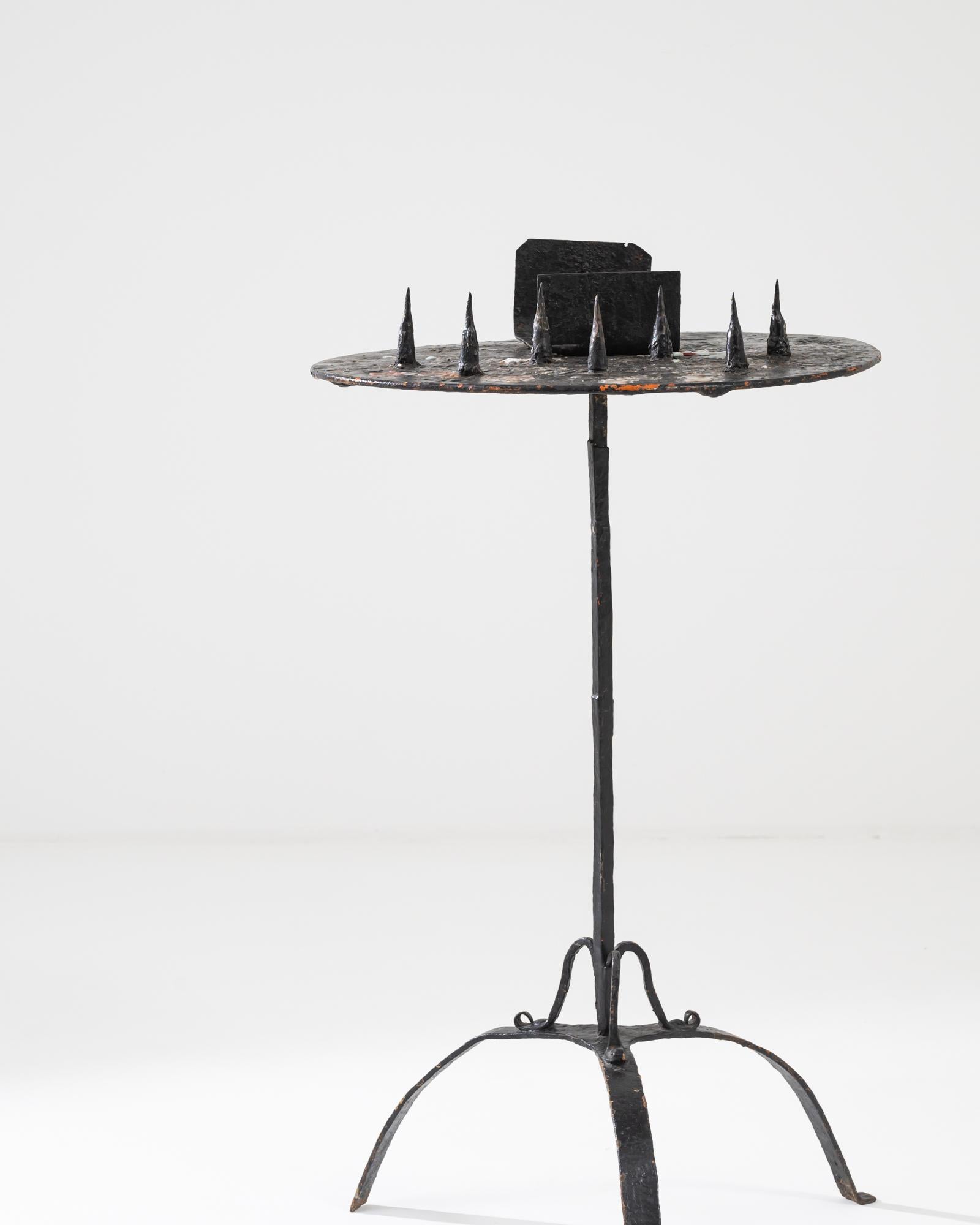 Turn of the Century French Wrought Iron Candelabra Table 1
