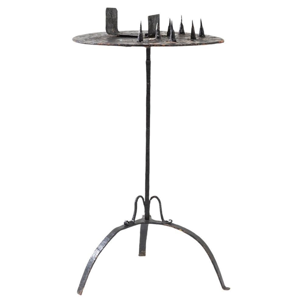 Turn of the Century French Wrought Iron Candelabra Table