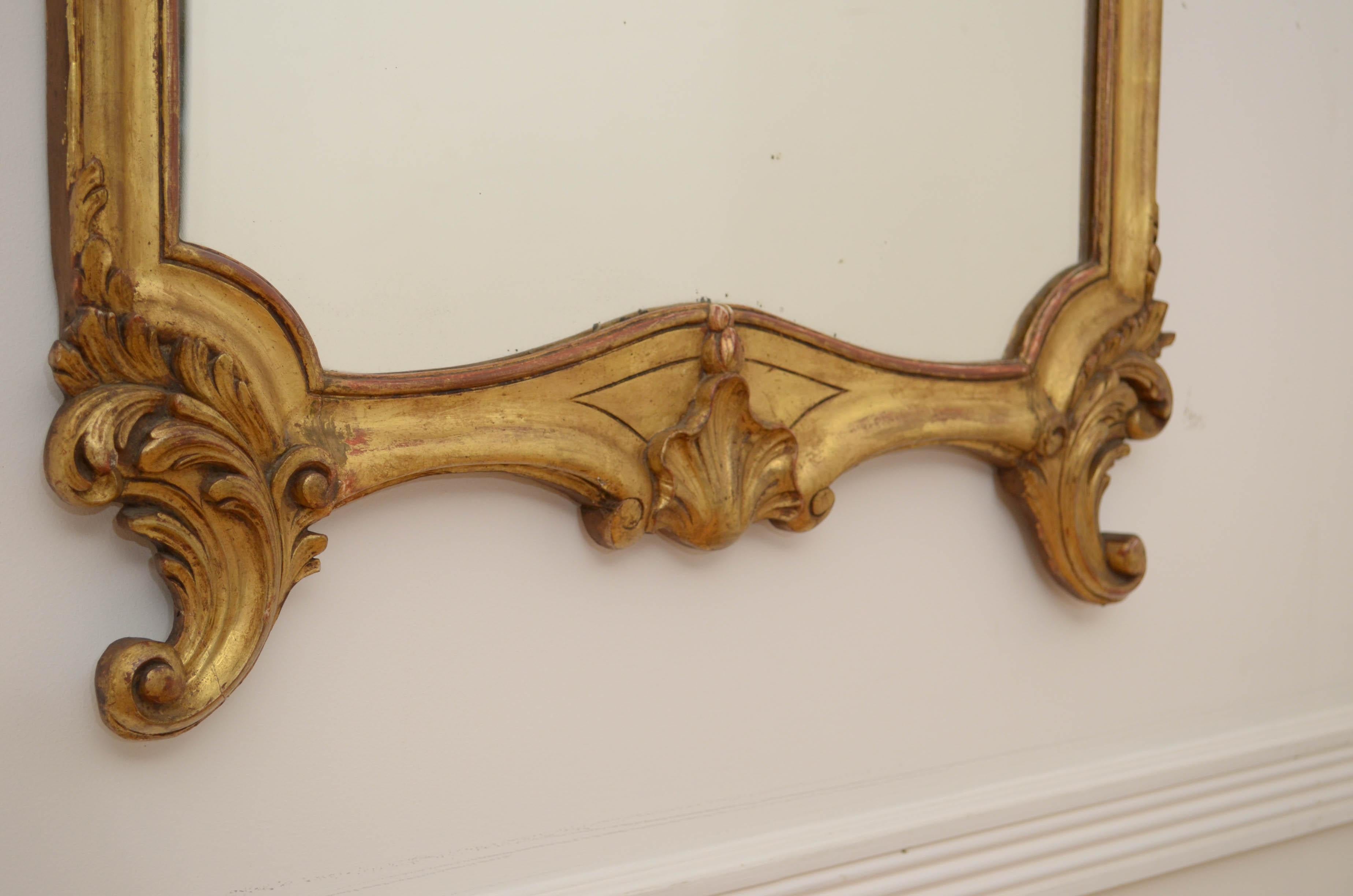 French Turn of the Century Giltwood Wall Mirror