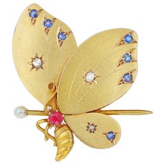 Turn-of-the-Century Gold Butterfly Brooch/Pendant