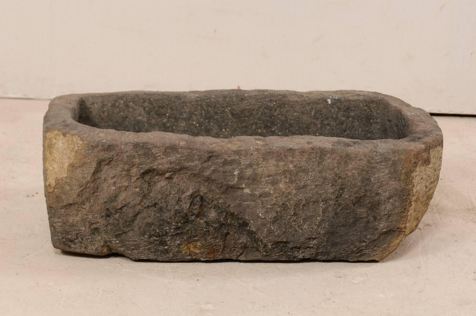 Turn of the Century Hand-Carved Rustic Long Stone Trough 3