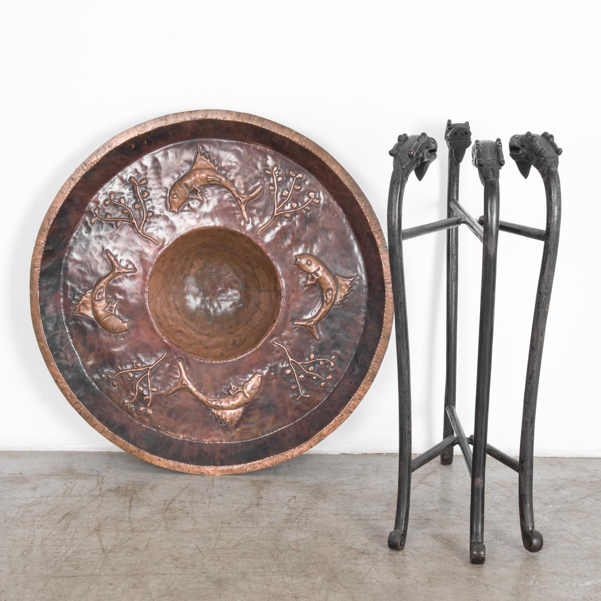 Turn of the Century Indian Copper Tray Table  9