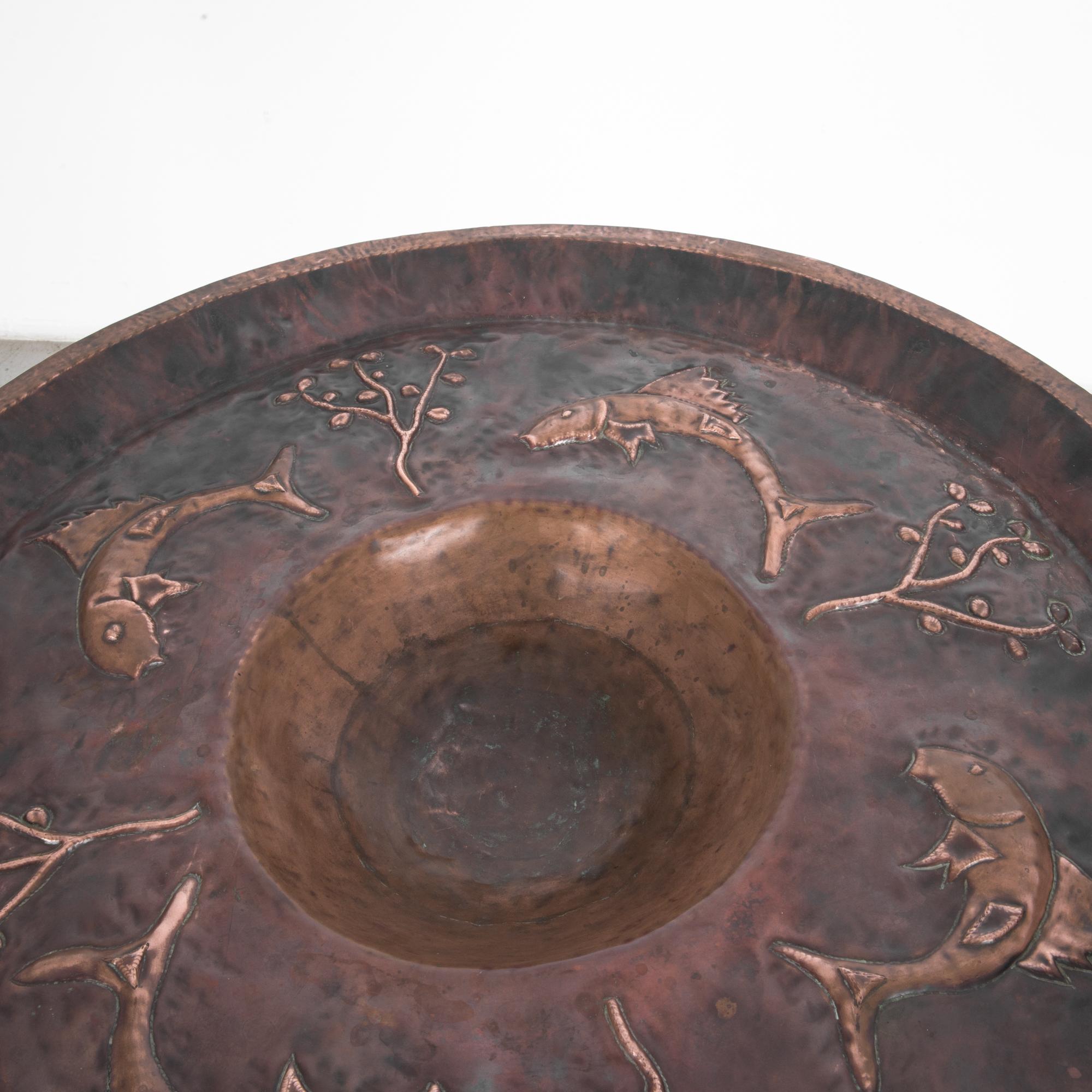 Early 20th Century Turn of the Century Indian Copper Tray Table