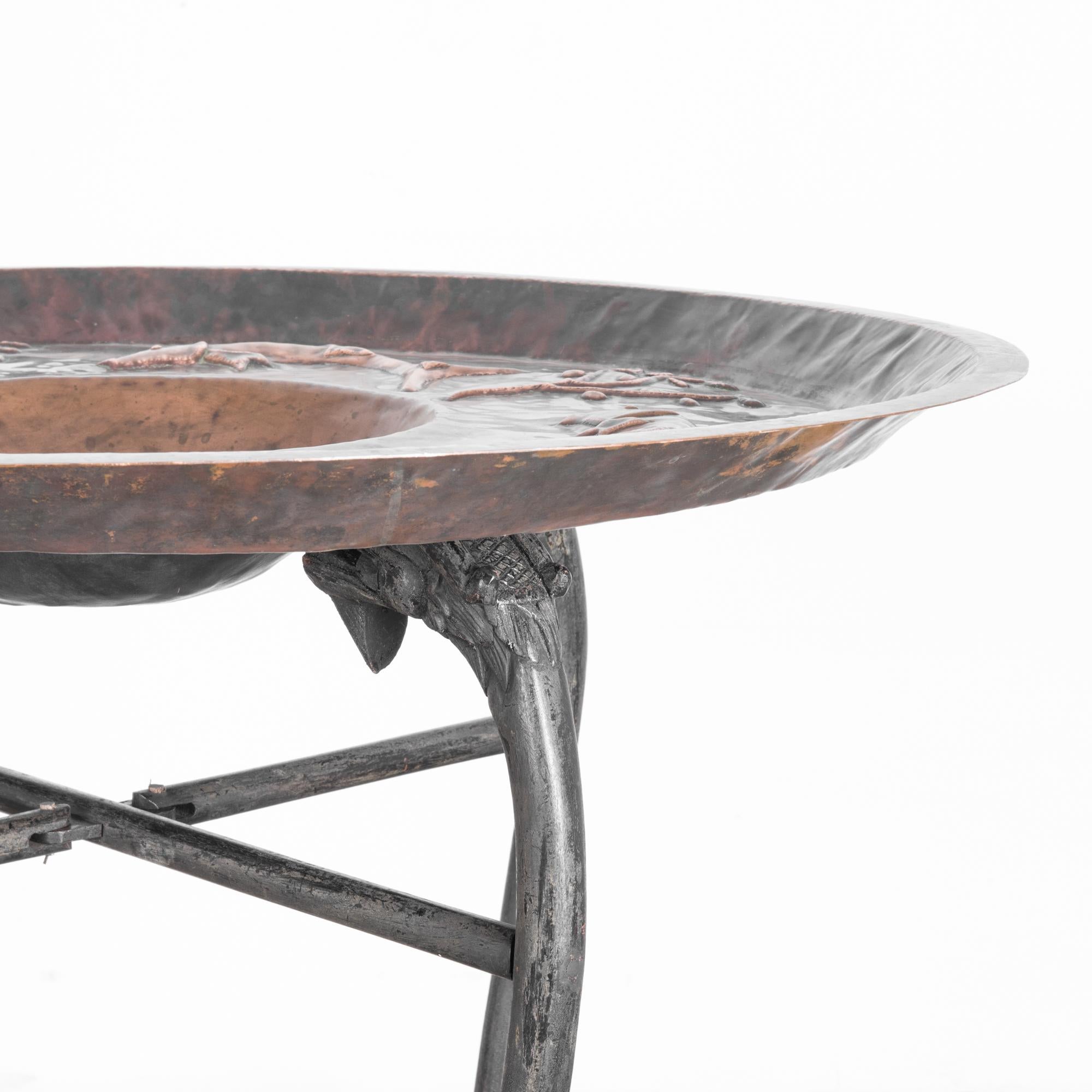 Turn of the Century Indian Copper Tray Table  1