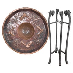 Turn of the Century Indian Copper Tray Table 