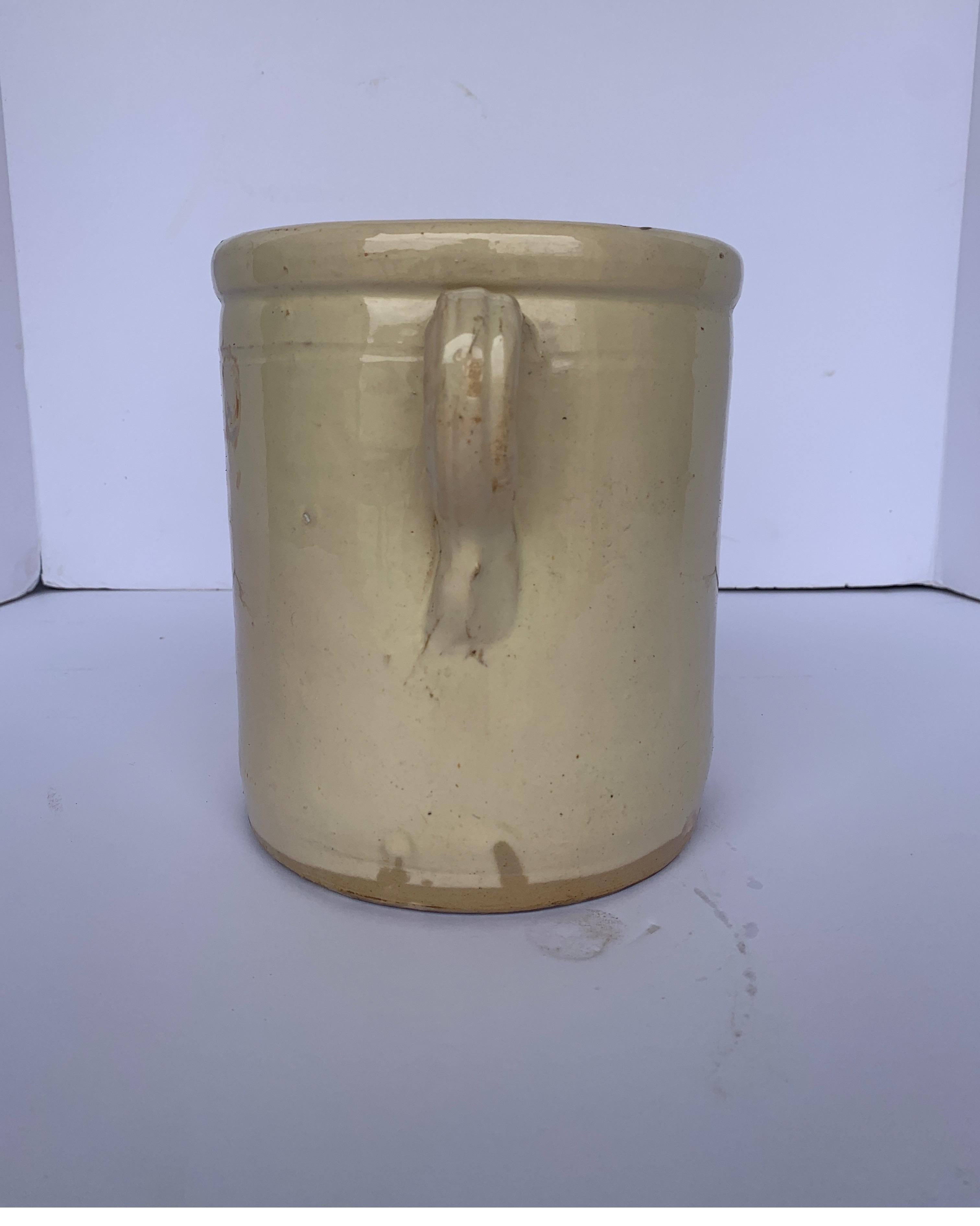 Turn of the Century Italian Cream Earthenware Jar 1