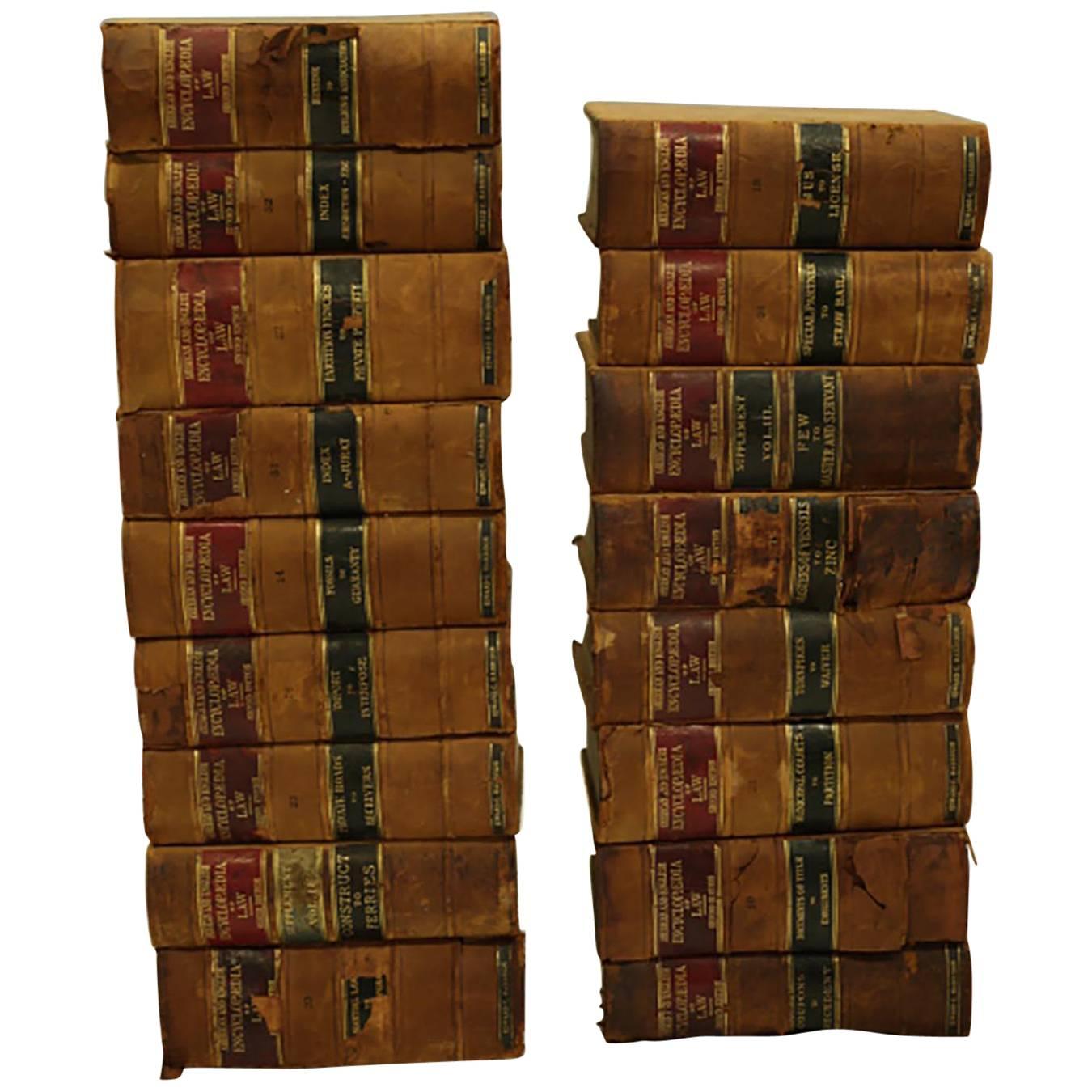 Turn of the Century Leather Bound "Encyclopedia of Law" Books, circa 1901-1906