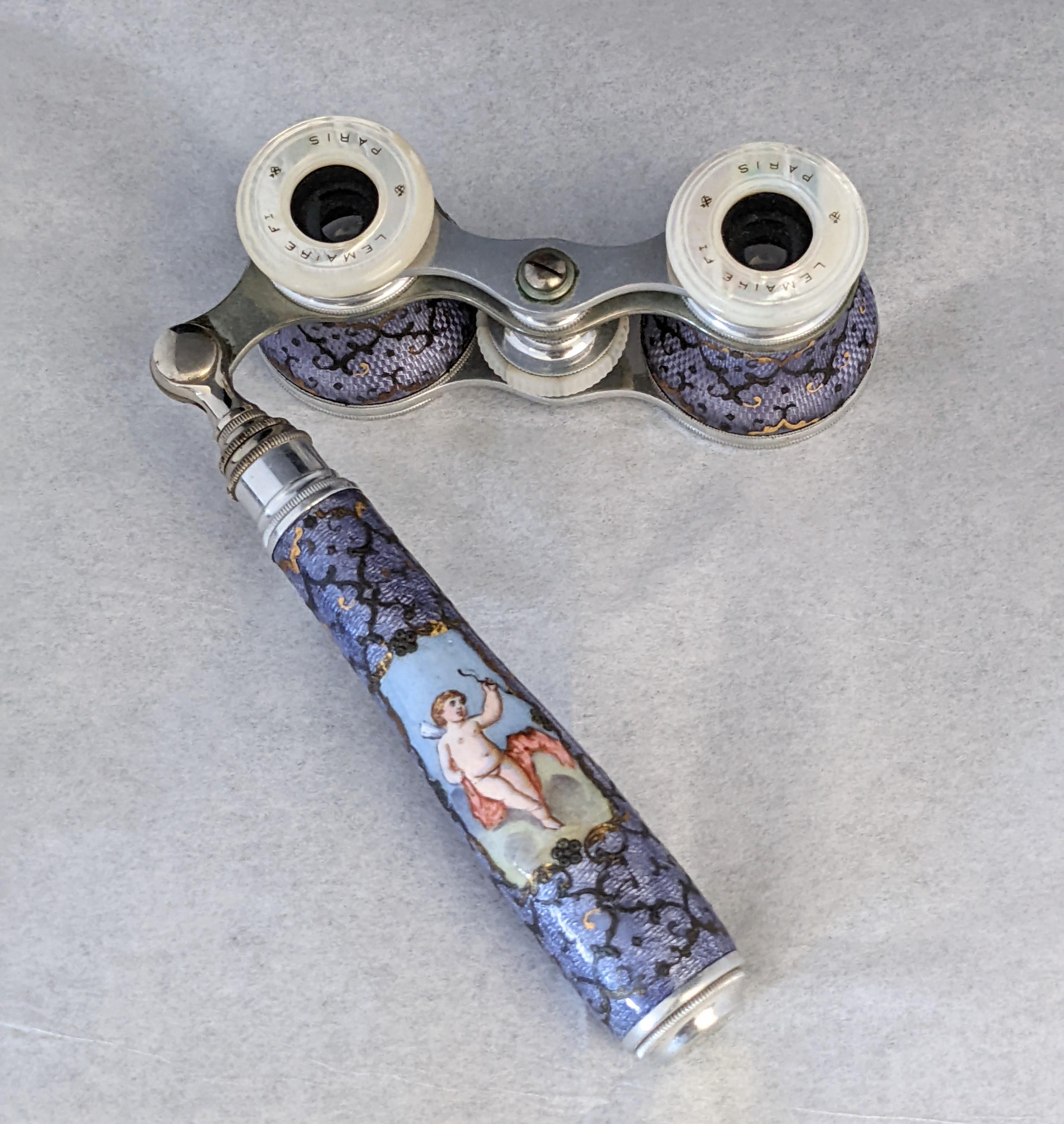 Lemaire Enamel Opera Glasses In Excellent Condition For Sale In New York, NY
