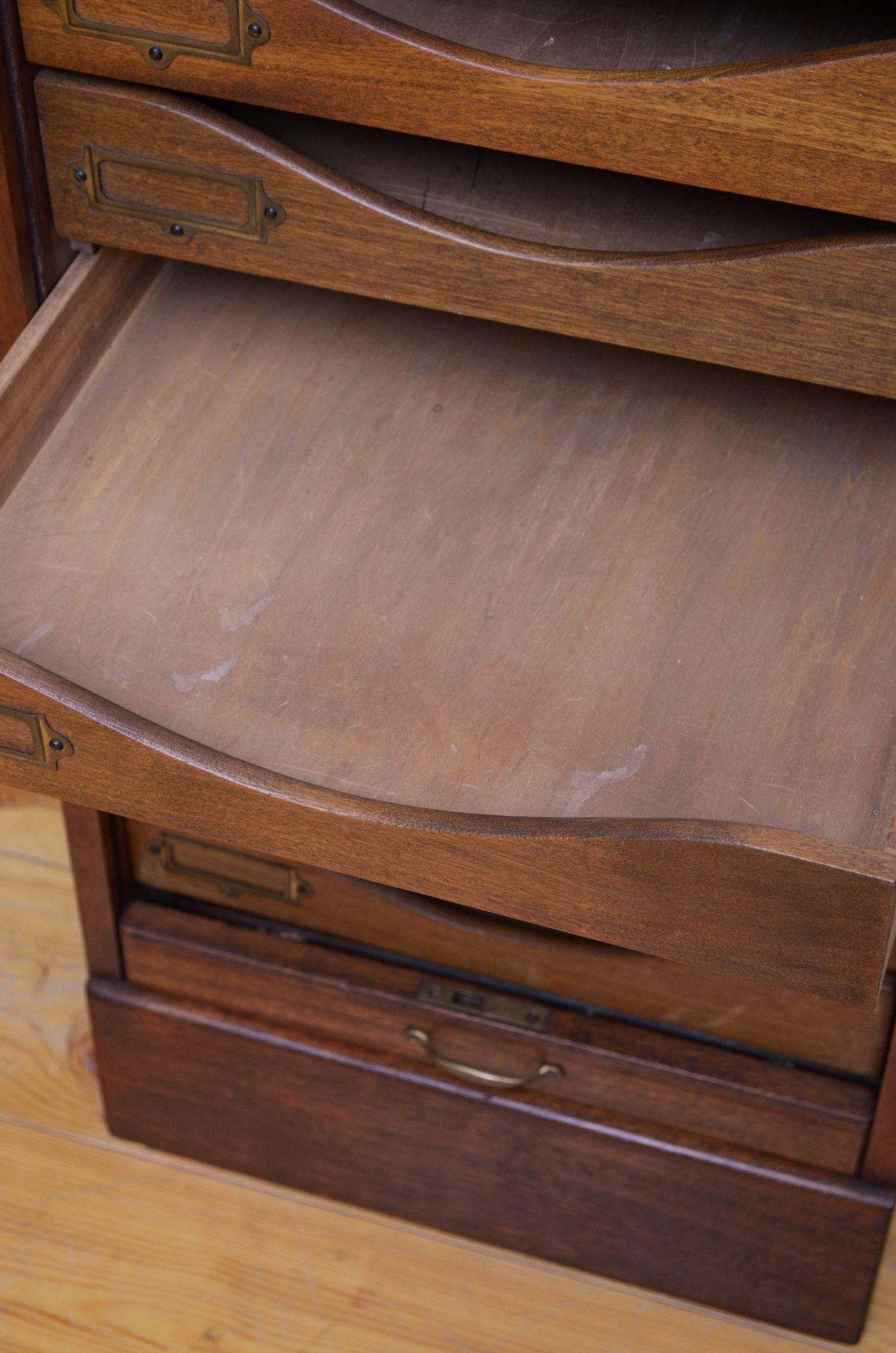 Turn of the Century Mahogany Tambour Filing Cabinet 3