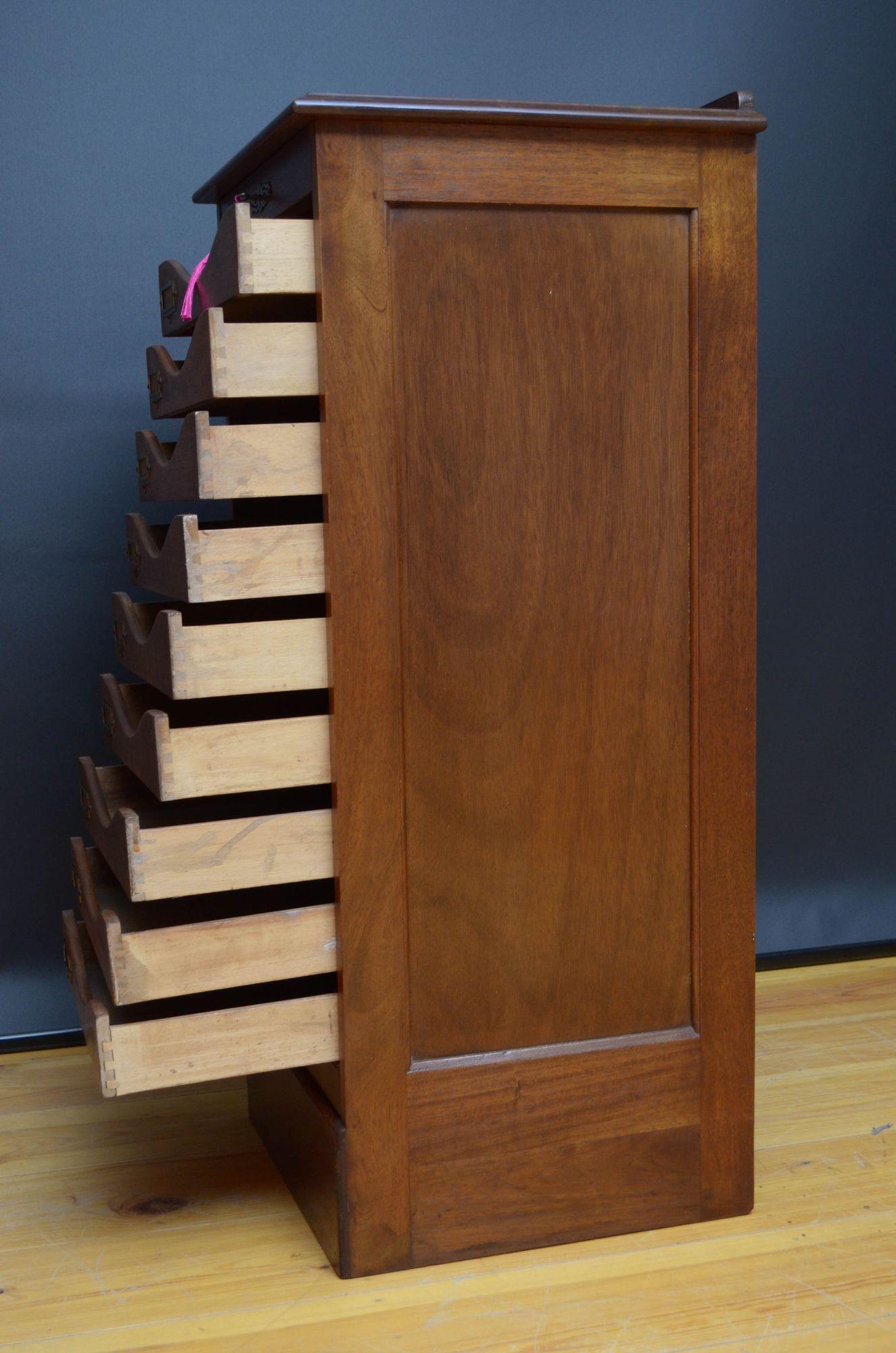 Turn of the Century Mahogany Tambour Filing Cabinet 4