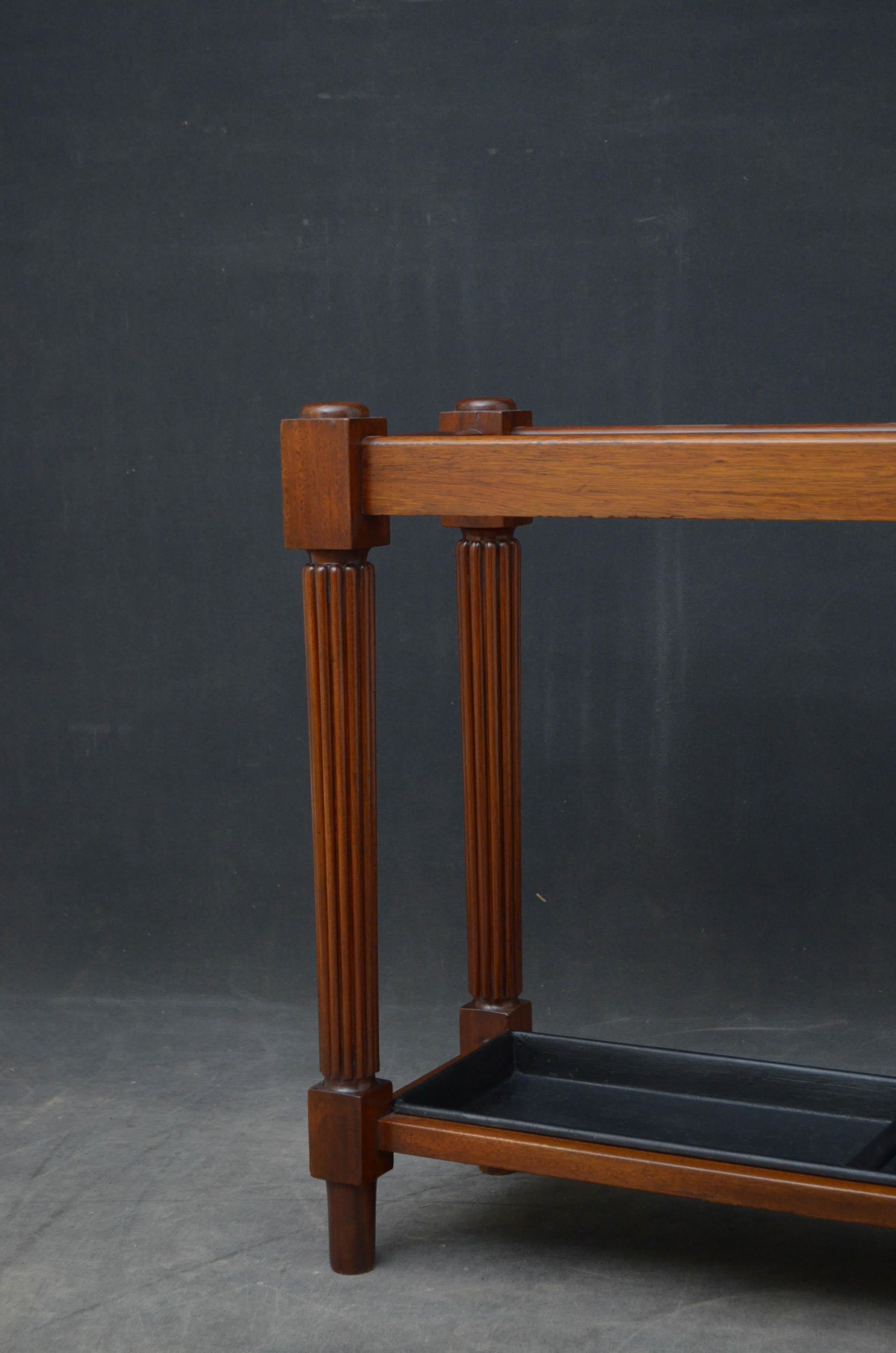 English Turn of the Century Mahogany Umbrella Stand