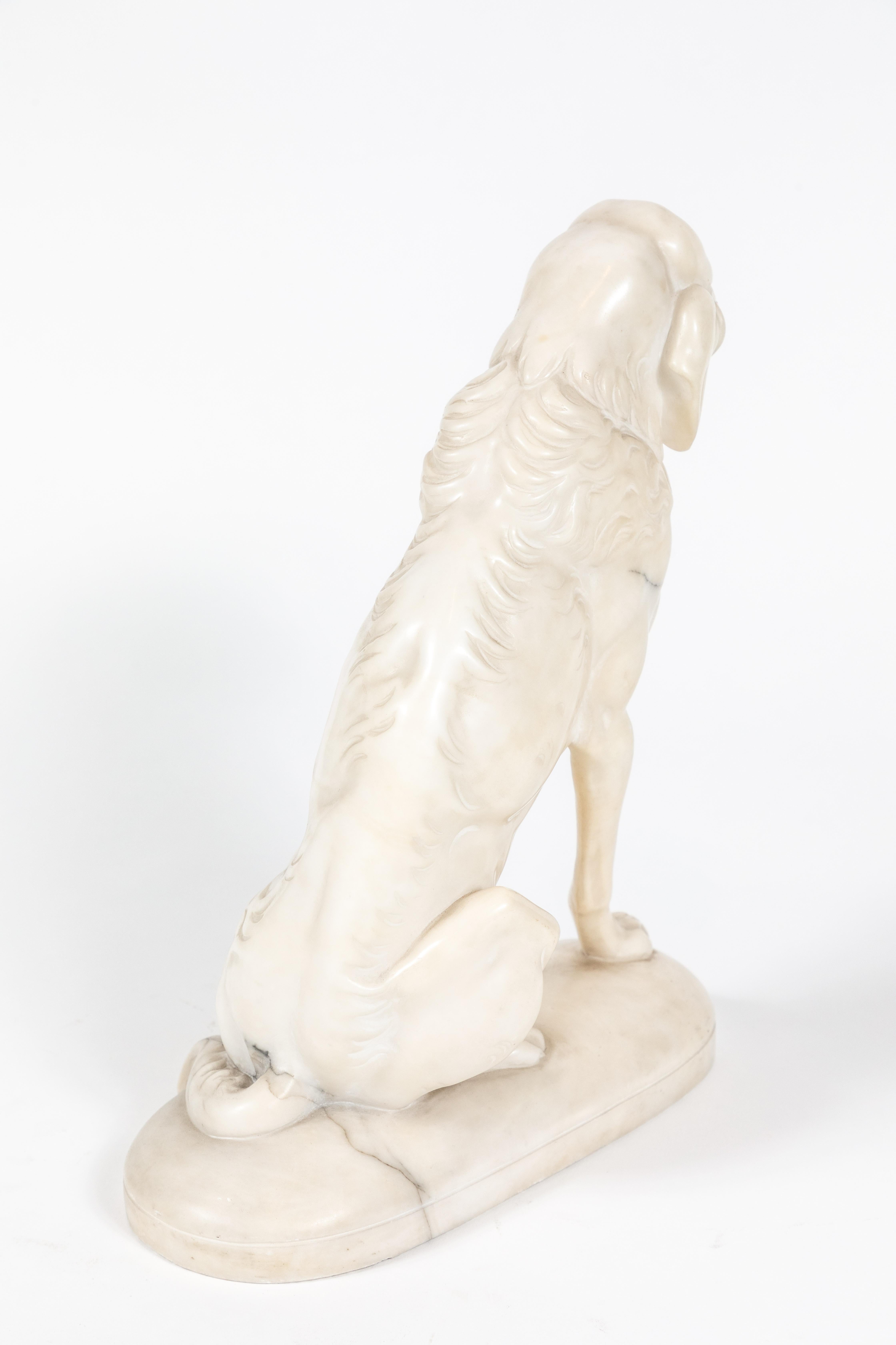 Carrara Marble Turn-of-the-Century Marble Hounds For Sale