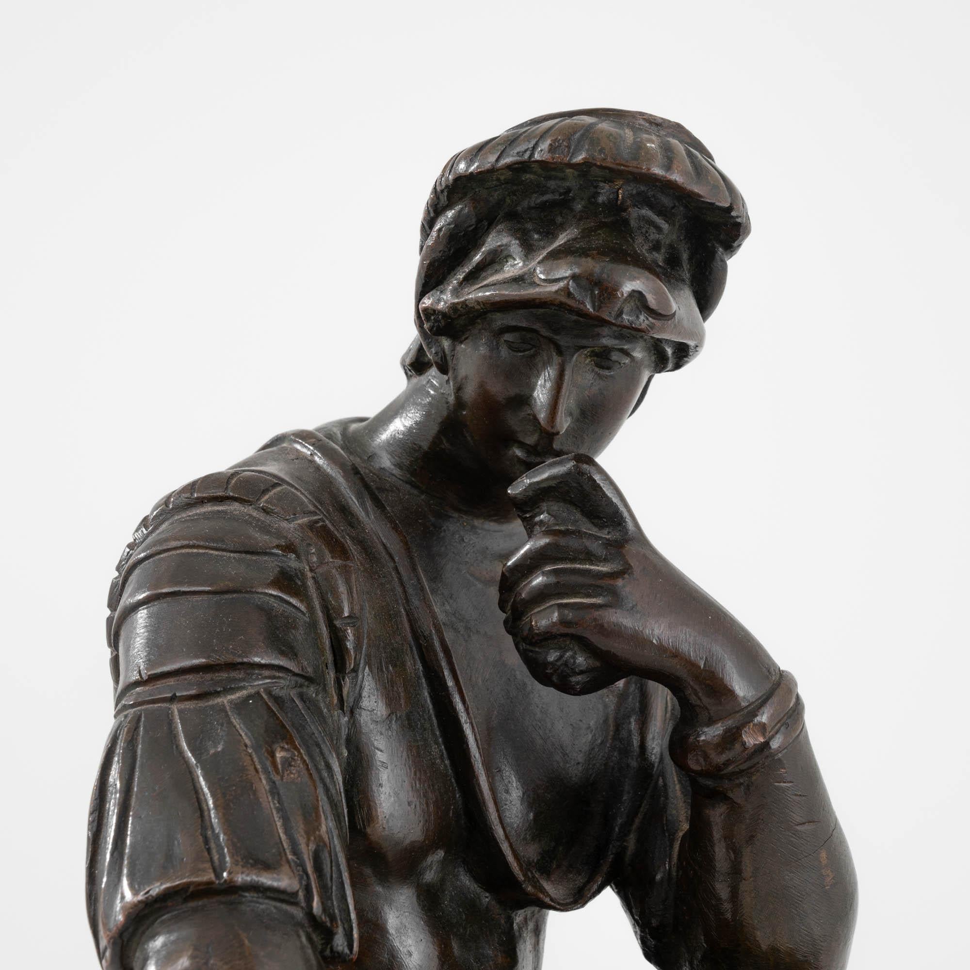 Sculpture en métal du début du siècle d'après Michel-Ange en vente 3