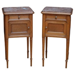 Antique Turn of the Century Oak Bedside Cabinets