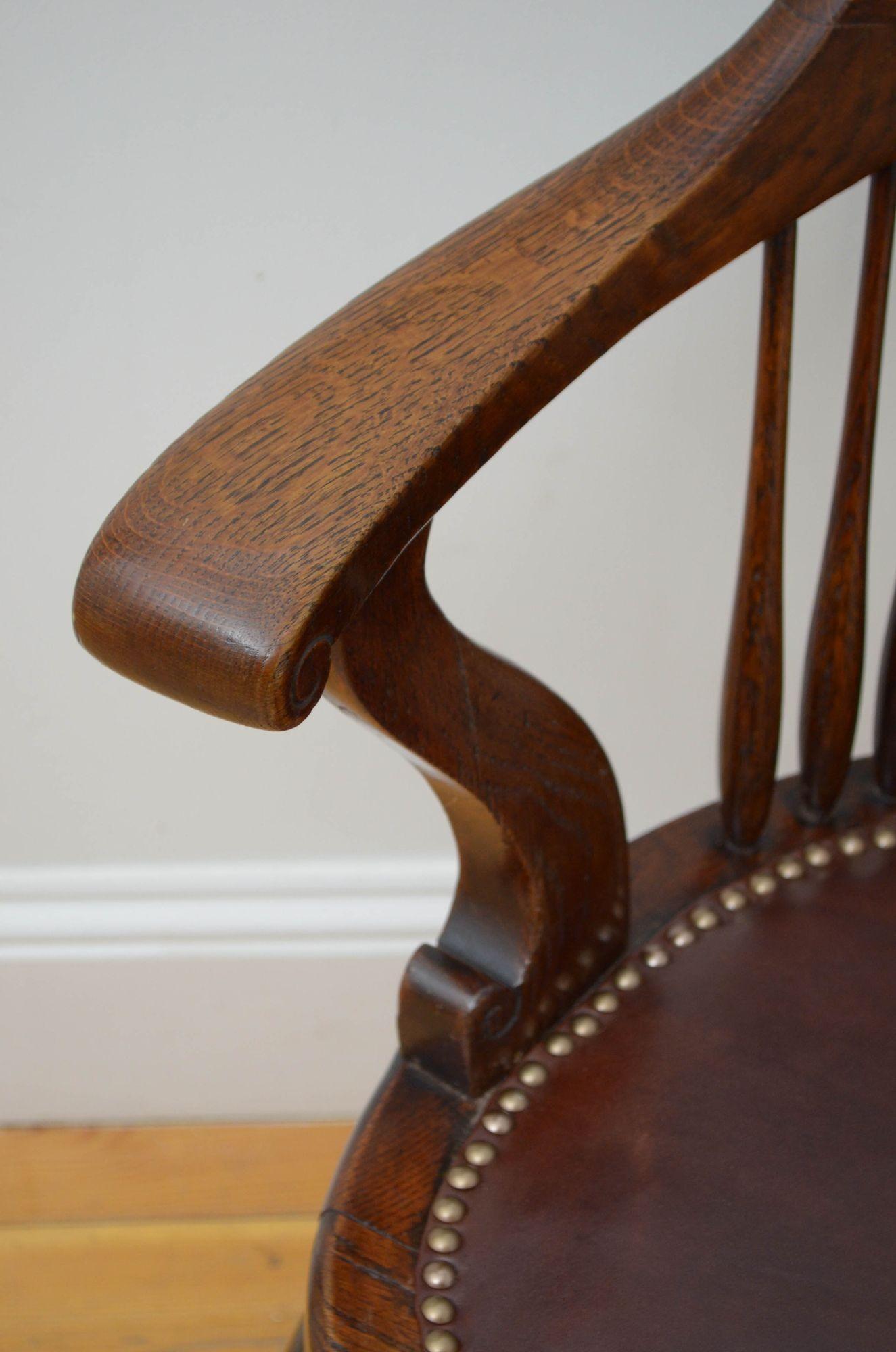 Turn of The Century Oak Desk Chair Office Chair For Sale 1