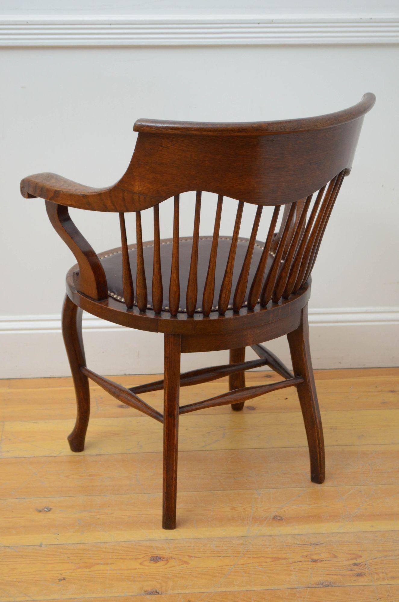 Turn of The Century Oak Desk Chair Office Chair For Sale 3