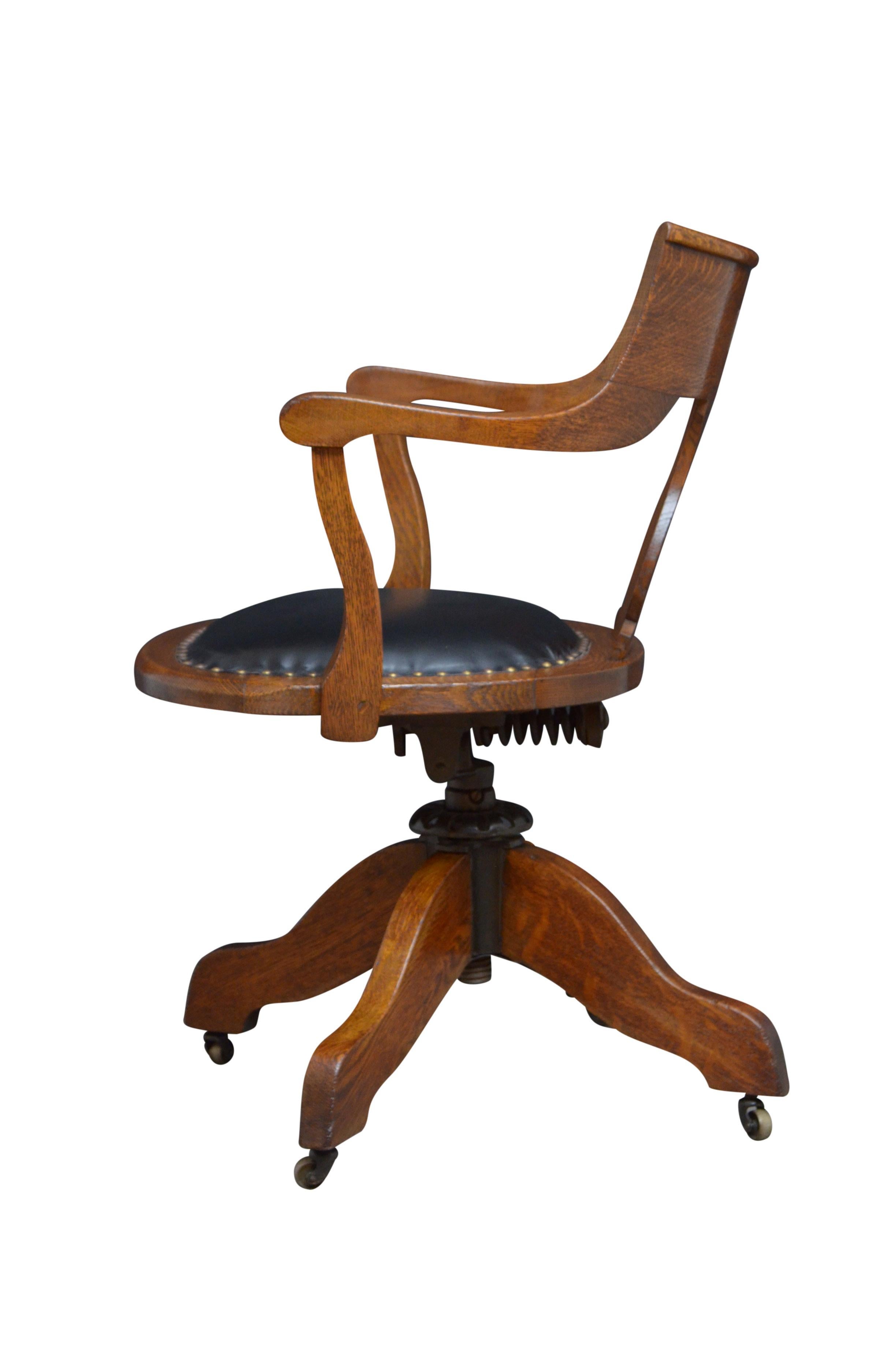 Turn of the Century Oak Office Chair 2