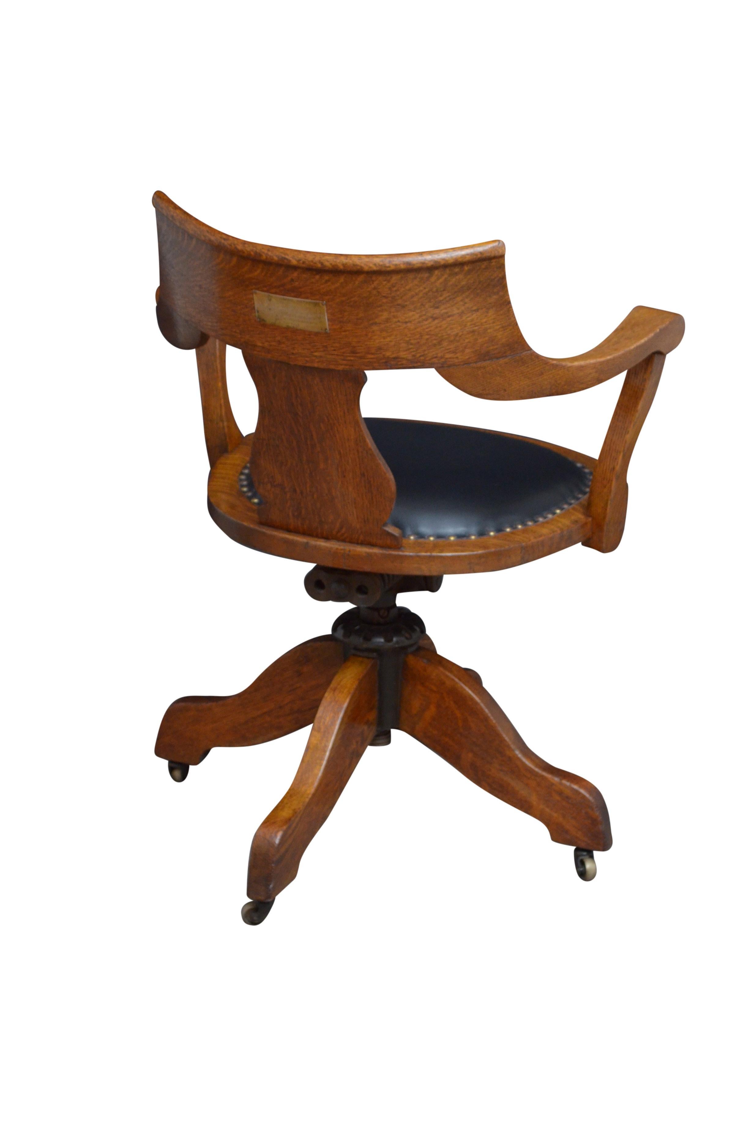 Turn of the Century Oak Office Chair 3