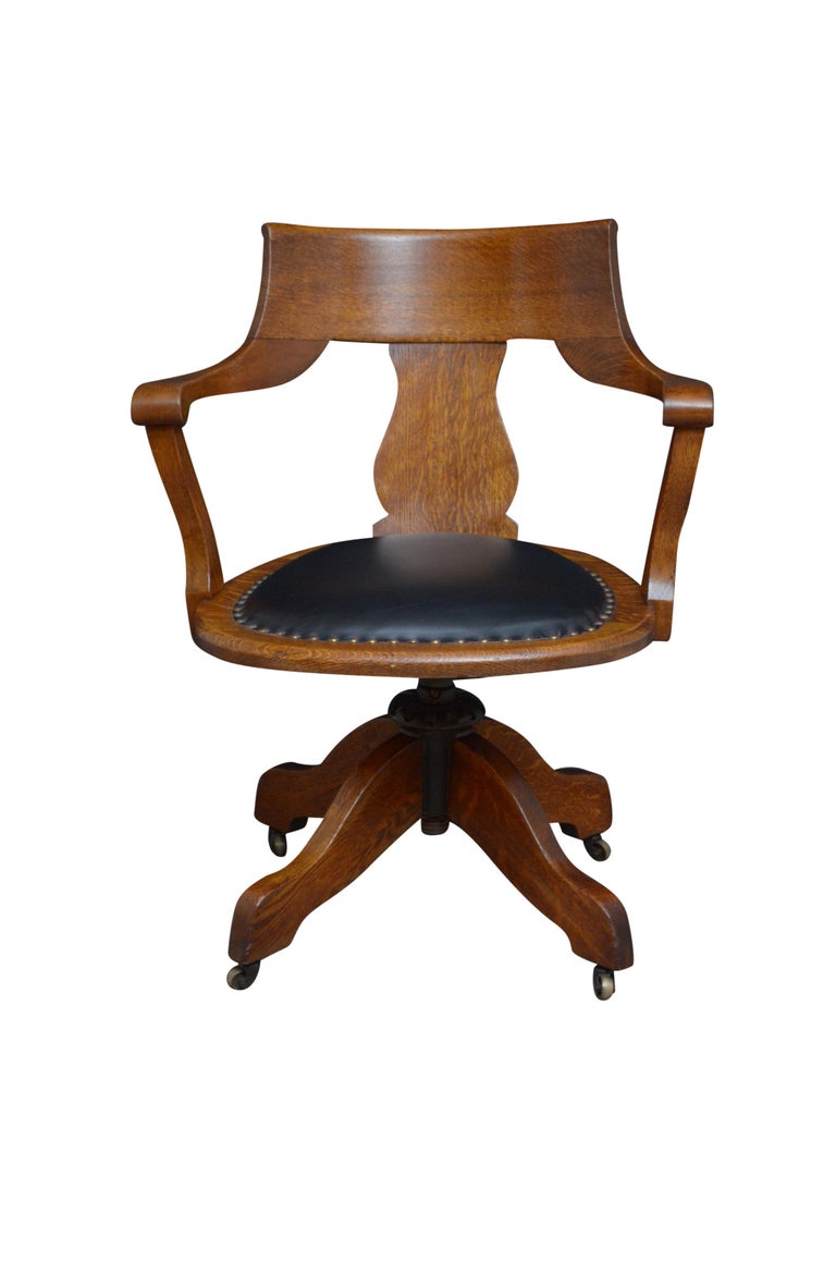 Turn of the Century Oak Office Chair at 1stDibs