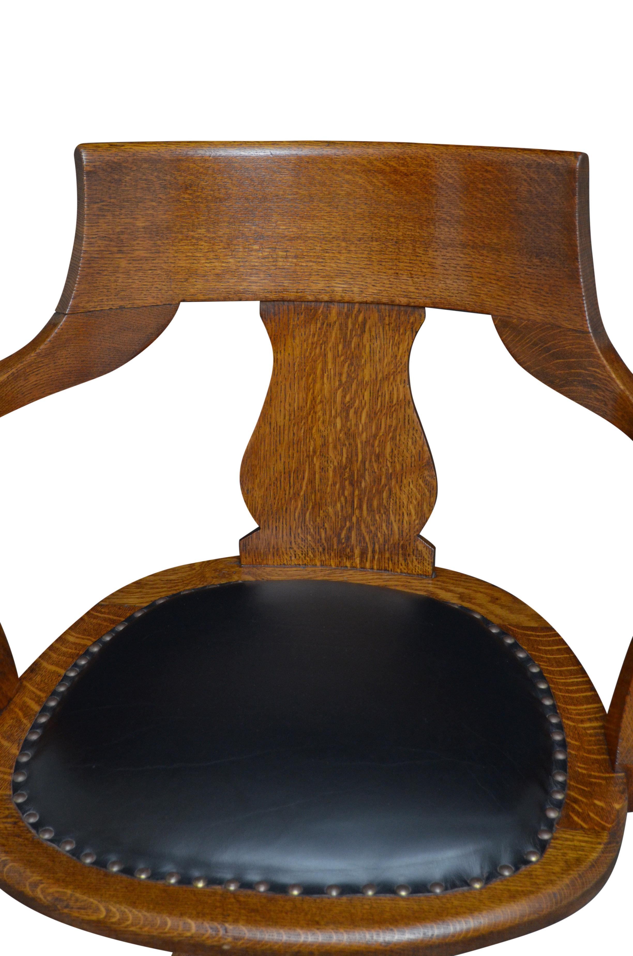 Edwardian Turn of the Century Oak Office Chair