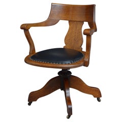 Antique Turn of the Century Oak Office Chair