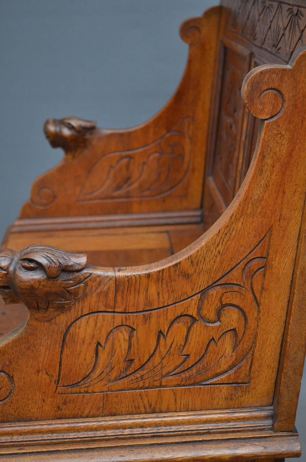 Turn of the Century Oak Settle 3