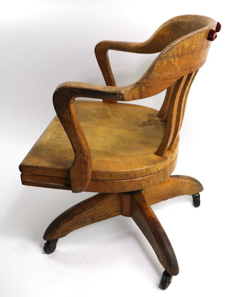 oak swivel office chair