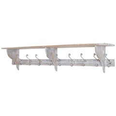 Antique Turn of the Century Patinated Wooden Coatrack